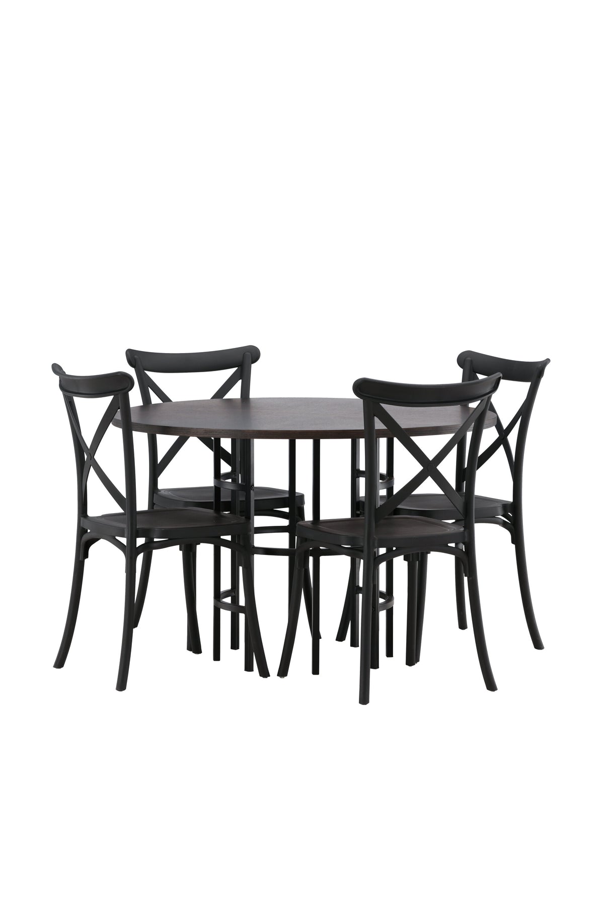 Esszimmerset Copenhagen + Crosett ⌀115cm/4St. in Mocca / Schwarz präsentiert im Onlineshop von KAQTU Design AG. Esszimmerset ist von Venture Home