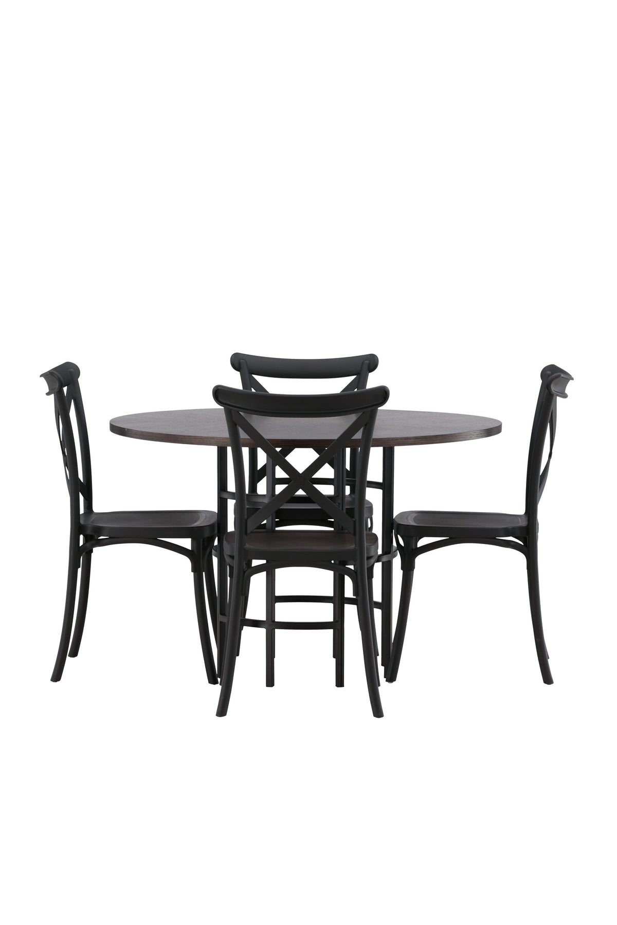 Esszimmerset Copenhagen + Crosett ⌀115cm/4St. in Mocca / Schwarz präsentiert im Onlineshop von KAQTU Design AG. Esszimmerset ist von Venture Home