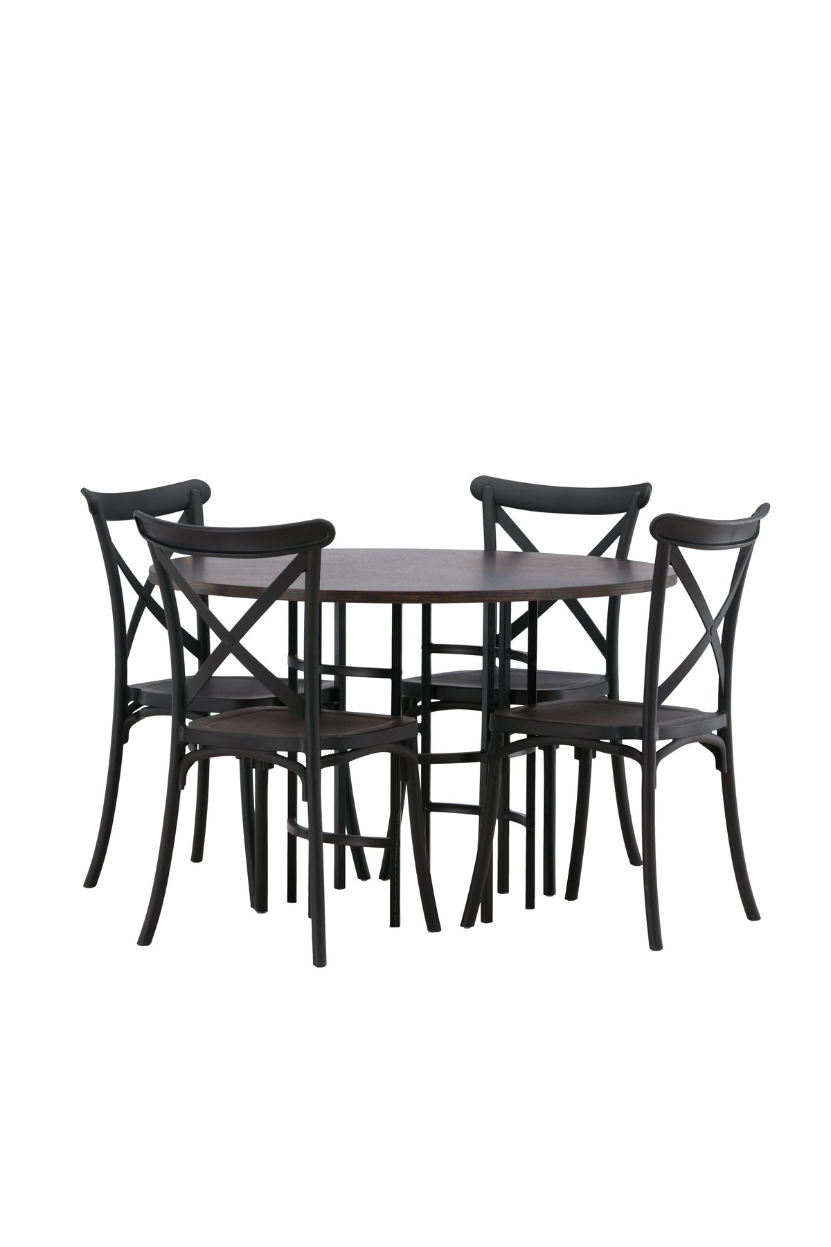 Esszimmerset Copenhagen + Crosett ⌀115cm/4St. in Mocca / Schwarz präsentiert im Onlineshop von KAQTU Design AG. Esszimmerset ist von Venture Home