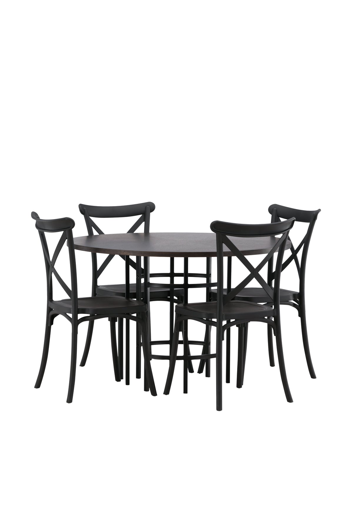 Esszimmerset Copenhagen + Crosett ⌀115cm/4St. in Mocca / Schwarz präsentiert im Onlineshop von KAQTU Design AG. Esszimmerset ist von Venture Home