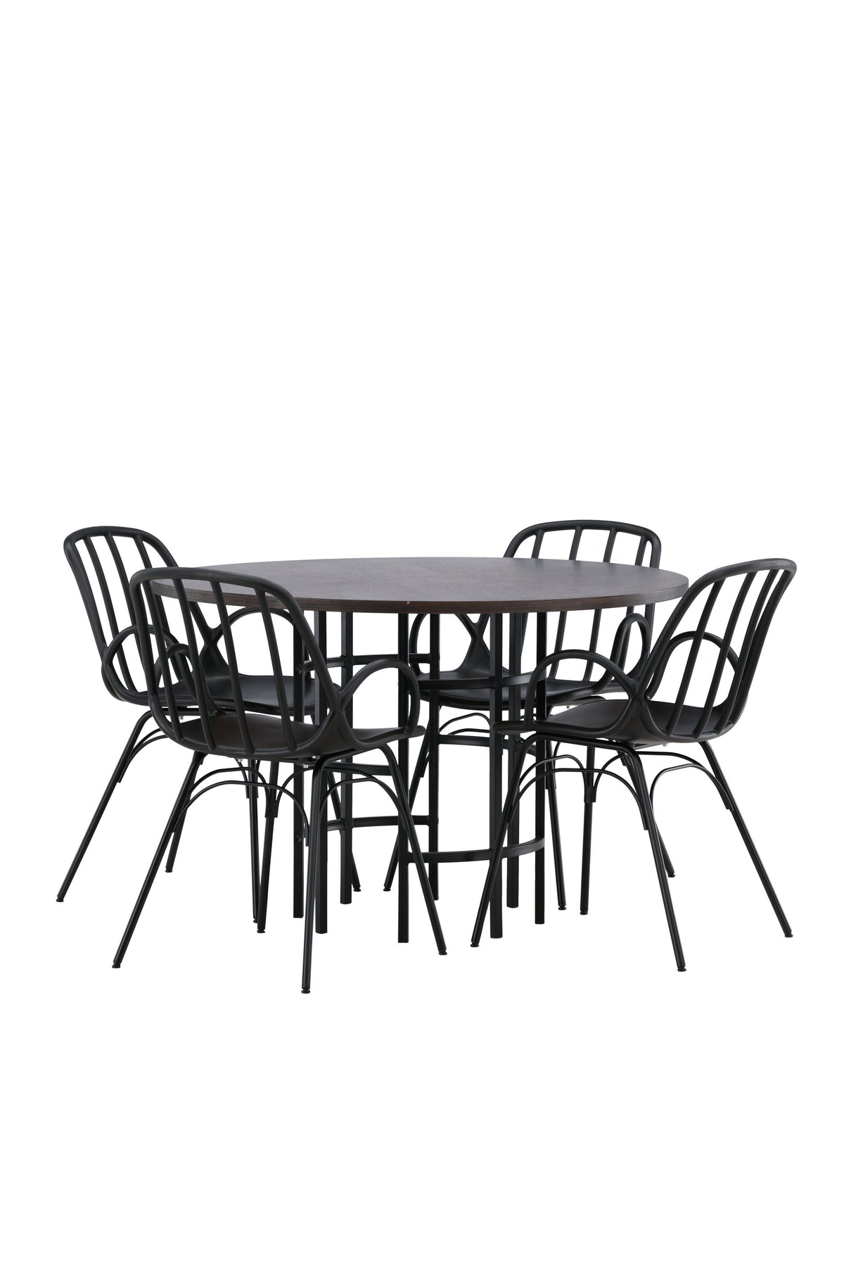 Copenhagen Esszimmerset + Dyrön ⌀115cm/4St. in Schwarz präsentiert im Onlineshop von KAQTU Design AG. Esszimmerset ist von Venture Home