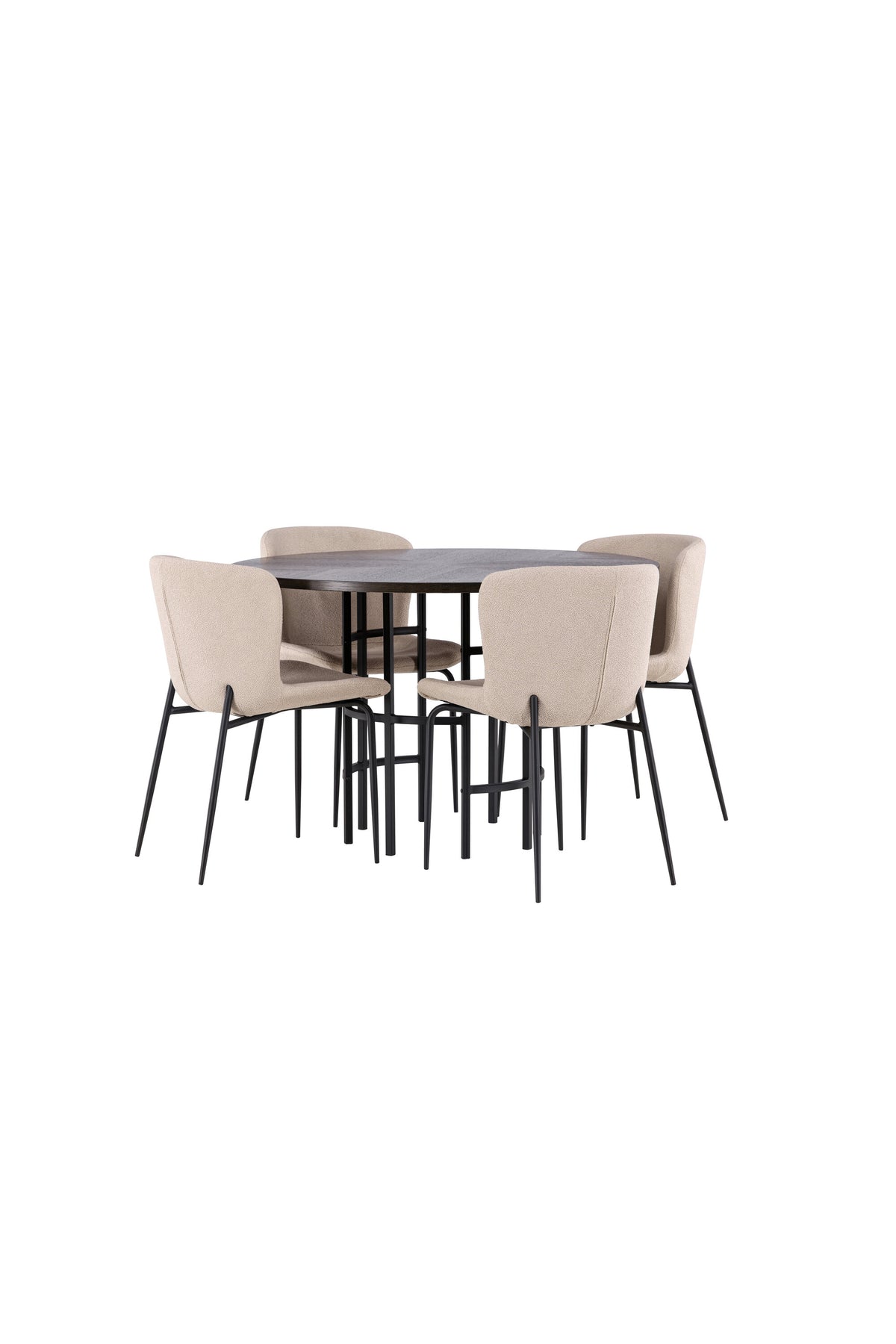 Esszimmerset Copenhagen + Modesto ⌀115cm/4St. in Mocca / Beige / Schwarz präsentiert im Onlineshop von KAQTU Design AG. Esszimmerset ist von Venture Home