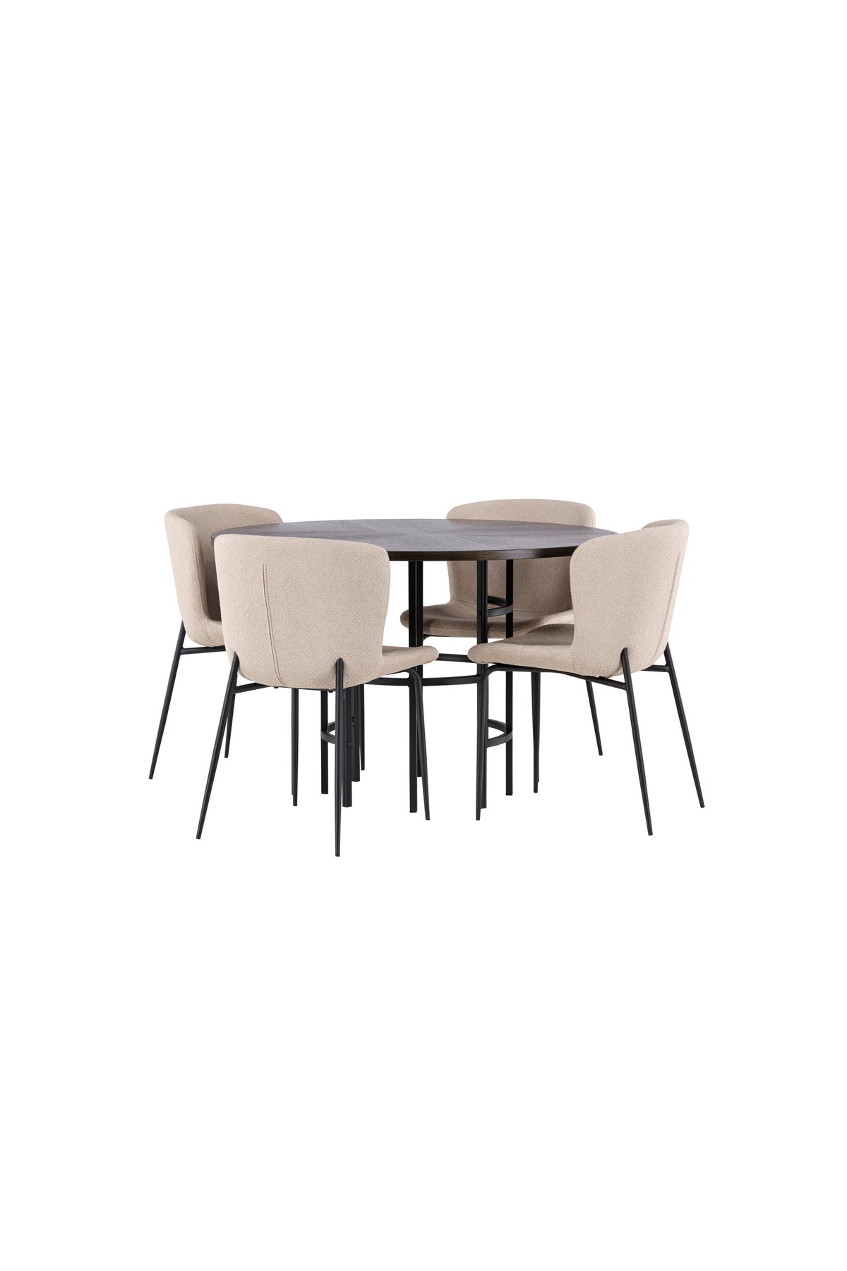 Esszimmerset Copenhagen + Modesto ⌀115cm/4St. in Mocca / Beige / Schwarz präsentiert im Onlineshop von KAQTU Design AG. Esszimmerset ist von Venture Home