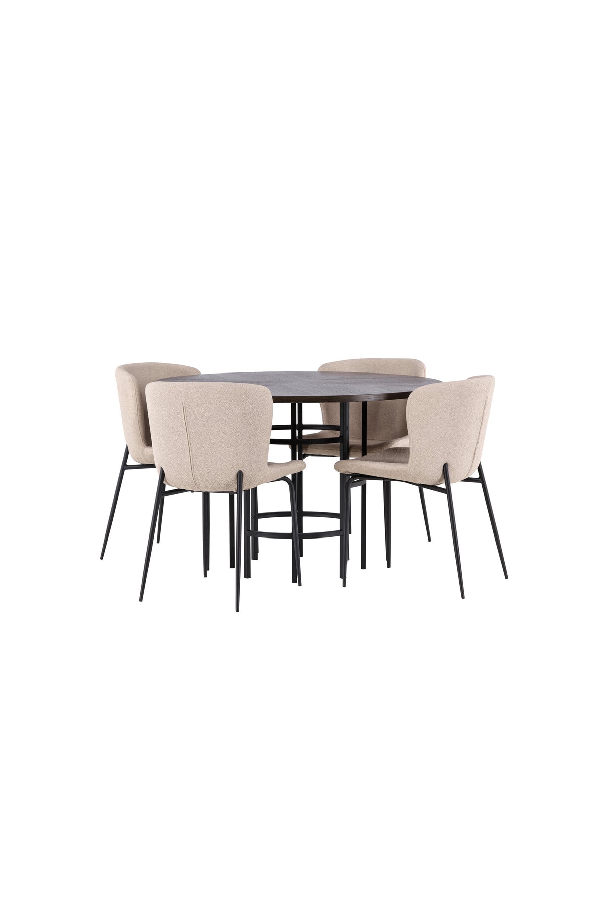 Esszimmerset Copenhagen + Modesto ⌀115cm/4St. in Mocca / Beige / Schwarz präsentiert im Onlineshop von KAQTU Design AG. Esszimmerset ist von Venture Home