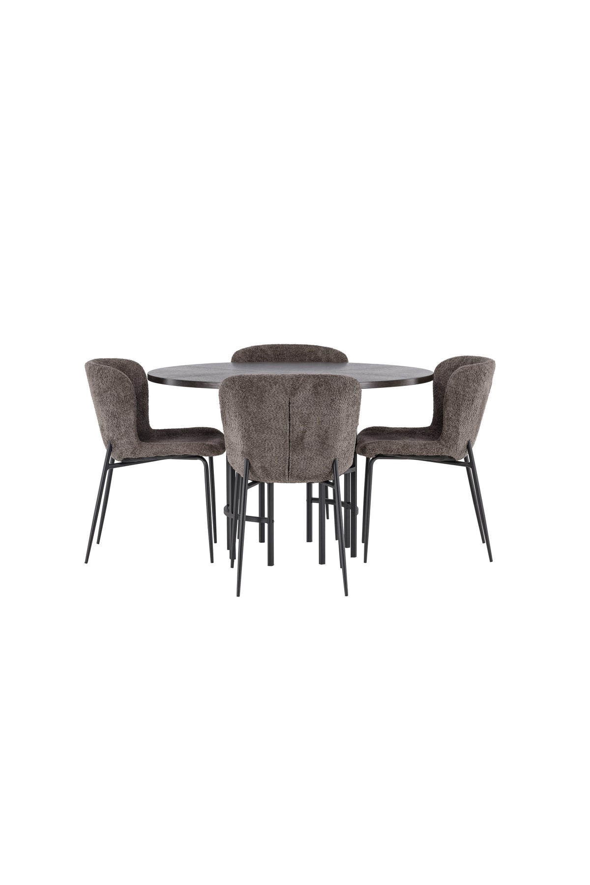 Esszimmerset Copenhagen + Modesto ⌀115cm/4St. in Mocca / Dunkelbraun / Schwarz präsentiert im Onlineshop von KAQTU Design AG. Esszimmerset ist von Venture Home