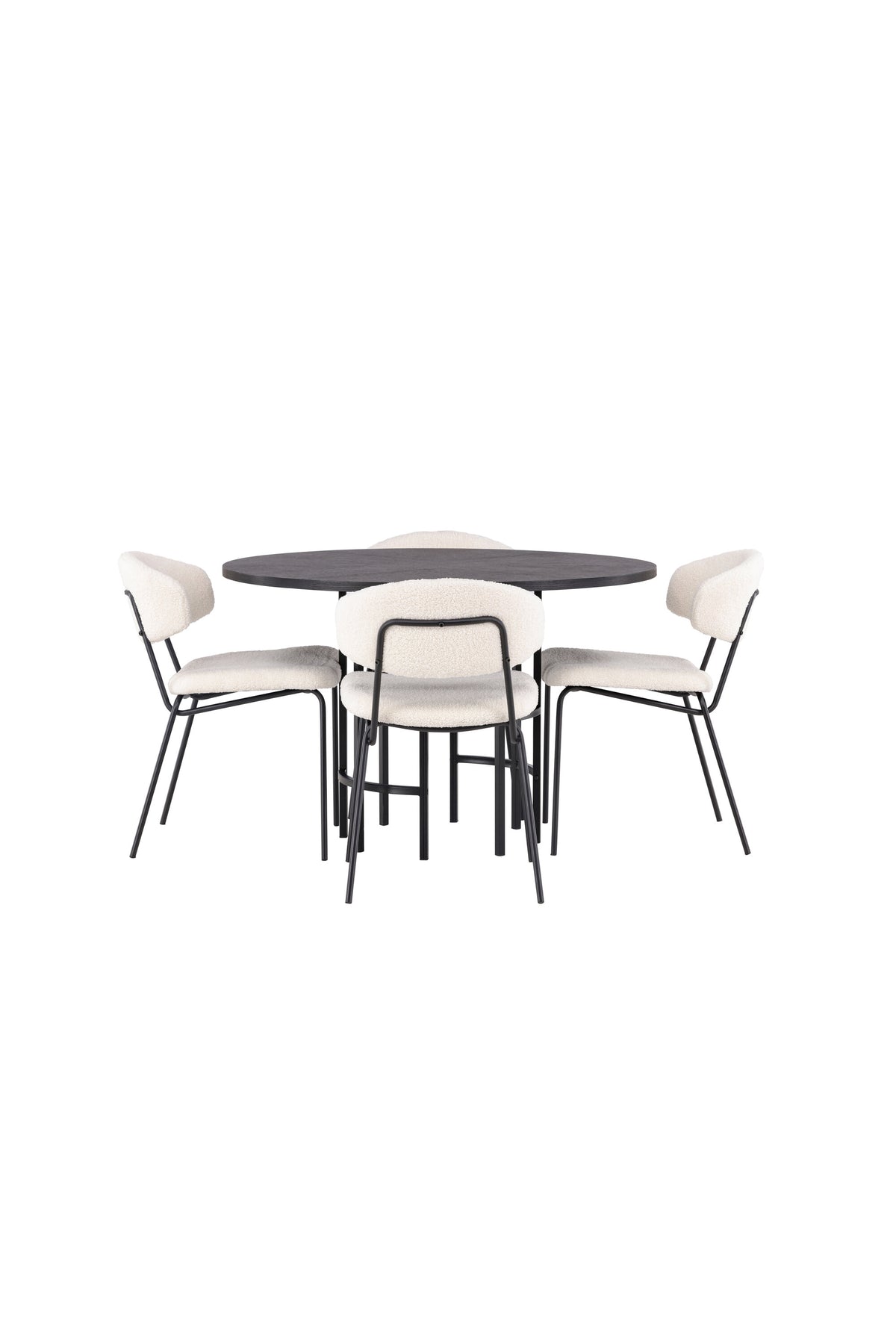 Esszimmerset Copenhagen + Chico ⌀115cm/4St. in Weiss / Schwarz präsentiert im Onlineshop von KAQTU Design AG. Esszimmerset ist von Venture Home