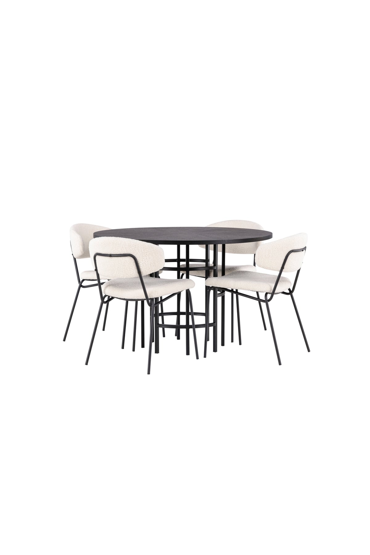 Esszimmerset Copenhagen + Chico ⌀115cm/4St. in Weiss / Schwarz präsentiert im Onlineshop von KAQTU Design AG. Esszimmerset ist von Venture Home