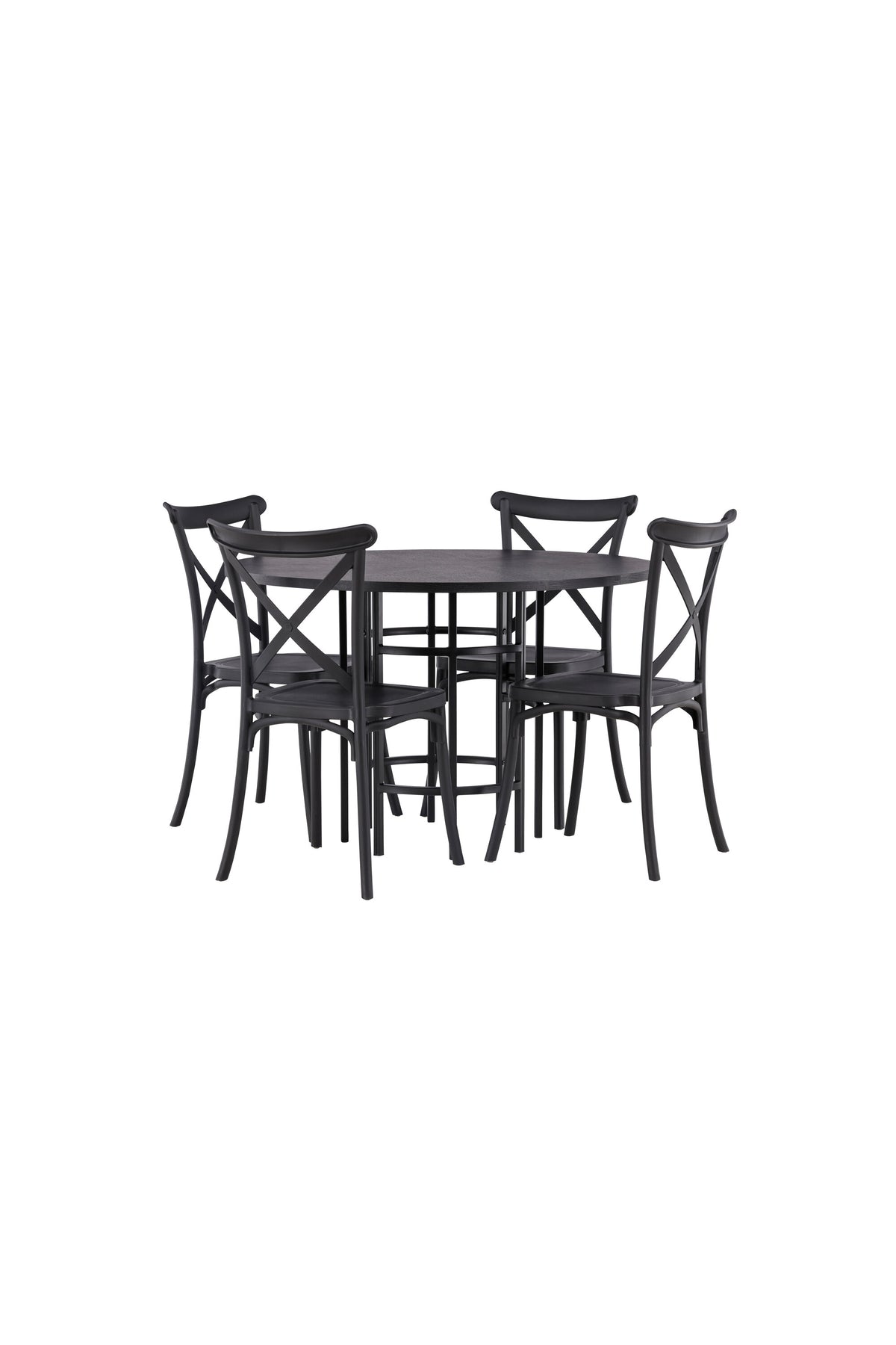 Esszimmerset Copenhagen + Crosett ⌀115cm/4St. in Schwarz präsentiert im Onlineshop von KAQTU Design AG. Esszimmerset ist von Venture Home