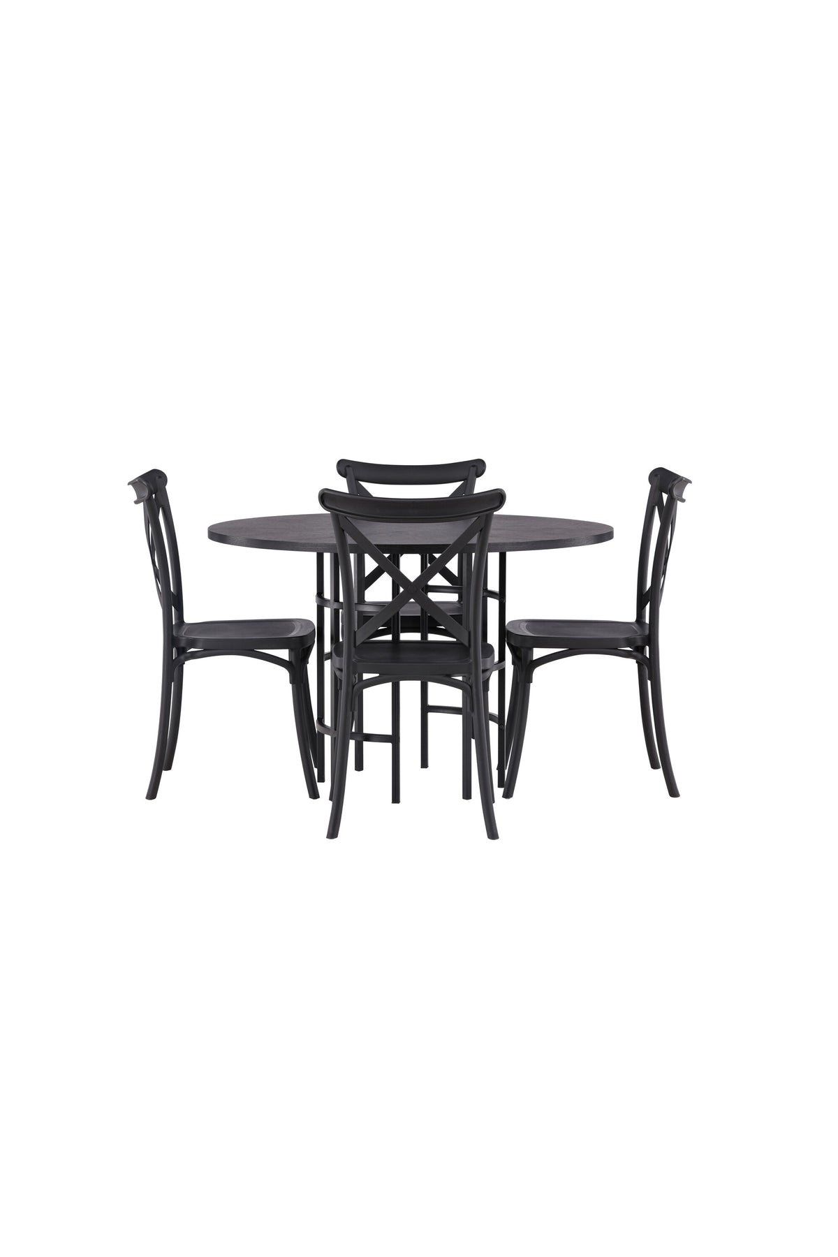 Esszimmerset Copenhagen + Crosett ⌀115cm/4St. in Schwarz präsentiert im Onlineshop von KAQTU Design AG. Esszimmerset ist von Venture Home