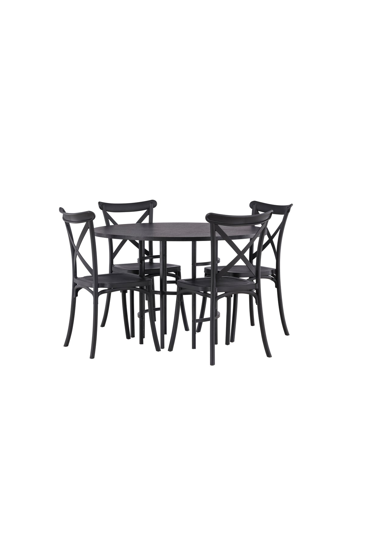 Esszimmerset Copenhagen + Crosett ⌀115cm/4St. in Schwarz präsentiert im Onlineshop von KAQTU Design AG. Esszimmerset ist von Venture Home