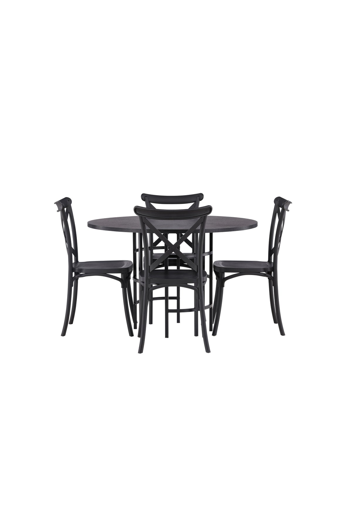 Esszimmerset Copenhagen + Crosett ⌀115cm/4St. in Schwarz präsentiert im Onlineshop von KAQTU Design AG. Esszimmerset ist von Venture Home