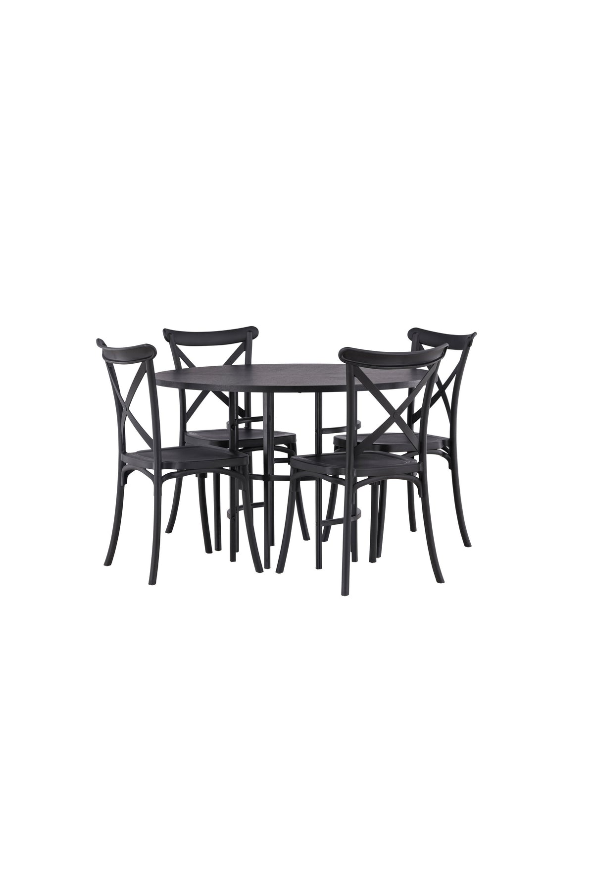 Esszimmerset Copenhagen + Crosett ⌀115cm/4St. in Schwarz präsentiert im Onlineshop von KAQTU Design AG. Esszimmerset ist von Venture Home