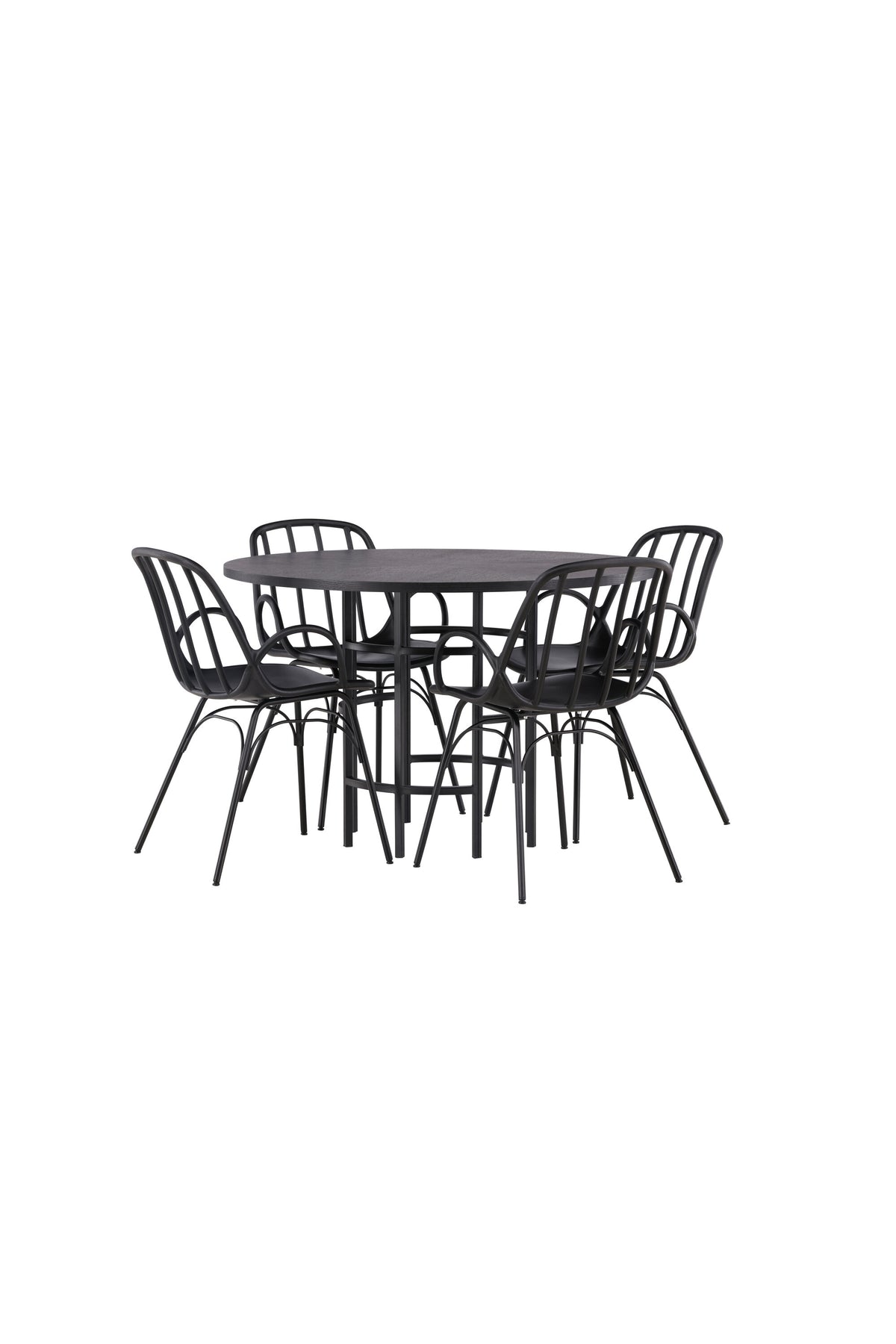 Copenhagen Esszimmerset + Dyrön ⌀115cm/4St. in Schwarz präsentiert im Onlineshop von KAQTU Design AG. Esszimmerset ist von Venture Home