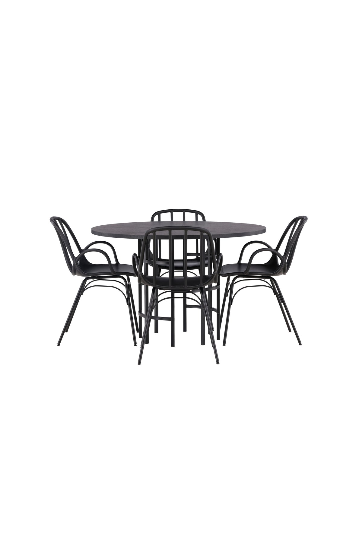 Copenhagen Esszimmerset + Dyrön ⌀115cm/4St. in Schwarz präsentiert im Onlineshop von KAQTU Design AG. Esszimmerset ist von Venture Home
