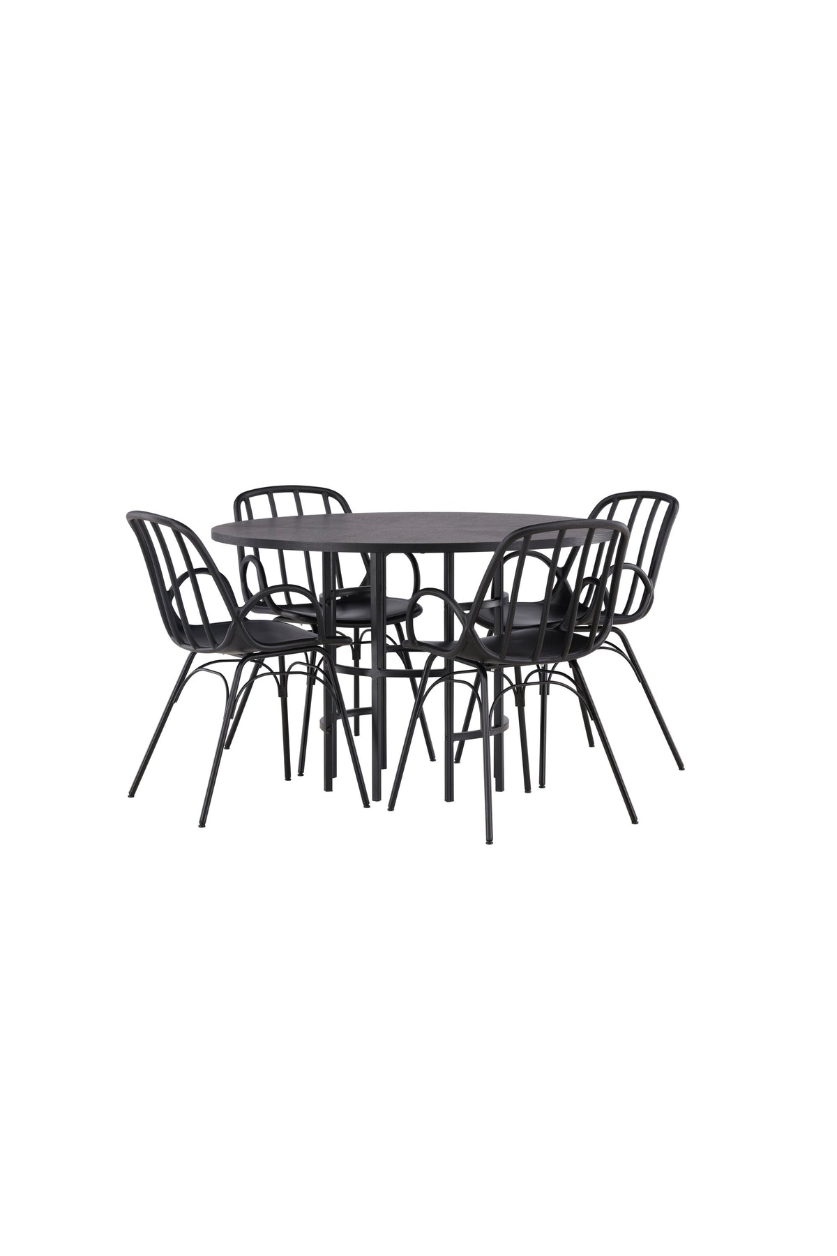 Copenhagen Esszimmerset + Dyrön ⌀115cm/4St. in Schwarz präsentiert im Onlineshop von KAQTU Design AG. Esszimmerset ist von Venture Home