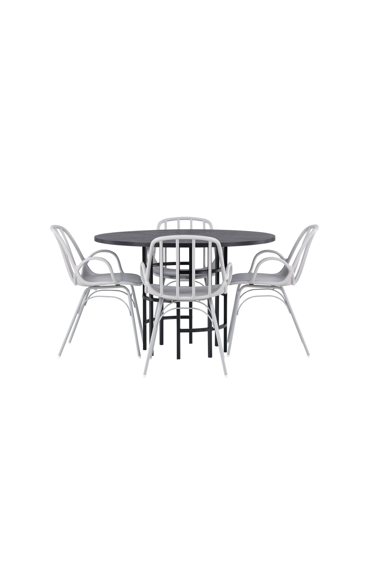 Copenhagen Esszimmerset + Dyrön ⌀115cm/4St. in Greige präsentiert im Onlineshop von KAQTU Design AG. Esszimmerset ist von Venture Home