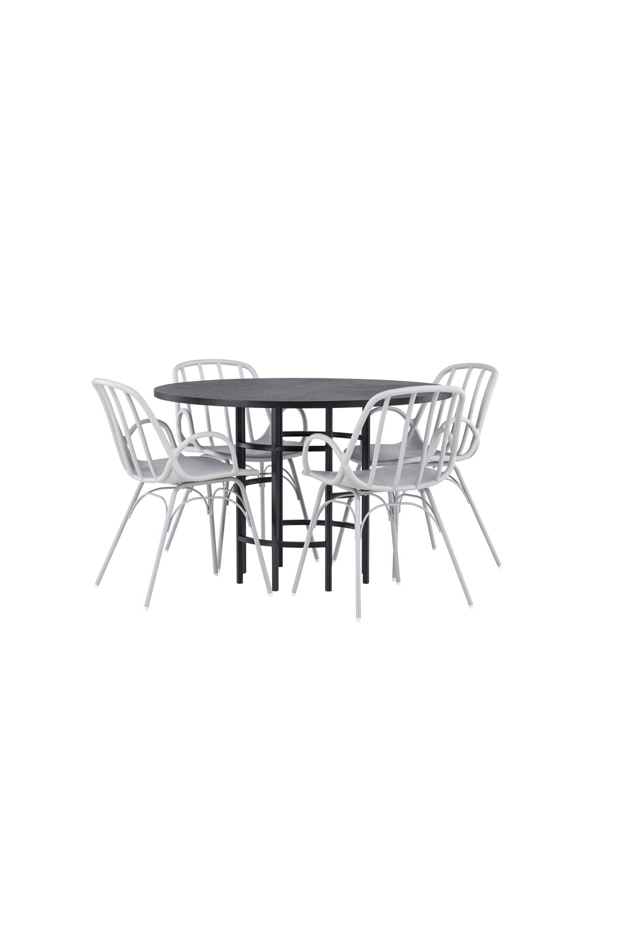 Copenhagen Esszimmerset + Dyrön ⌀115cm/4St. in Greige präsentiert im Onlineshop von KAQTU Design AG. Esszimmerset ist von Venture Home