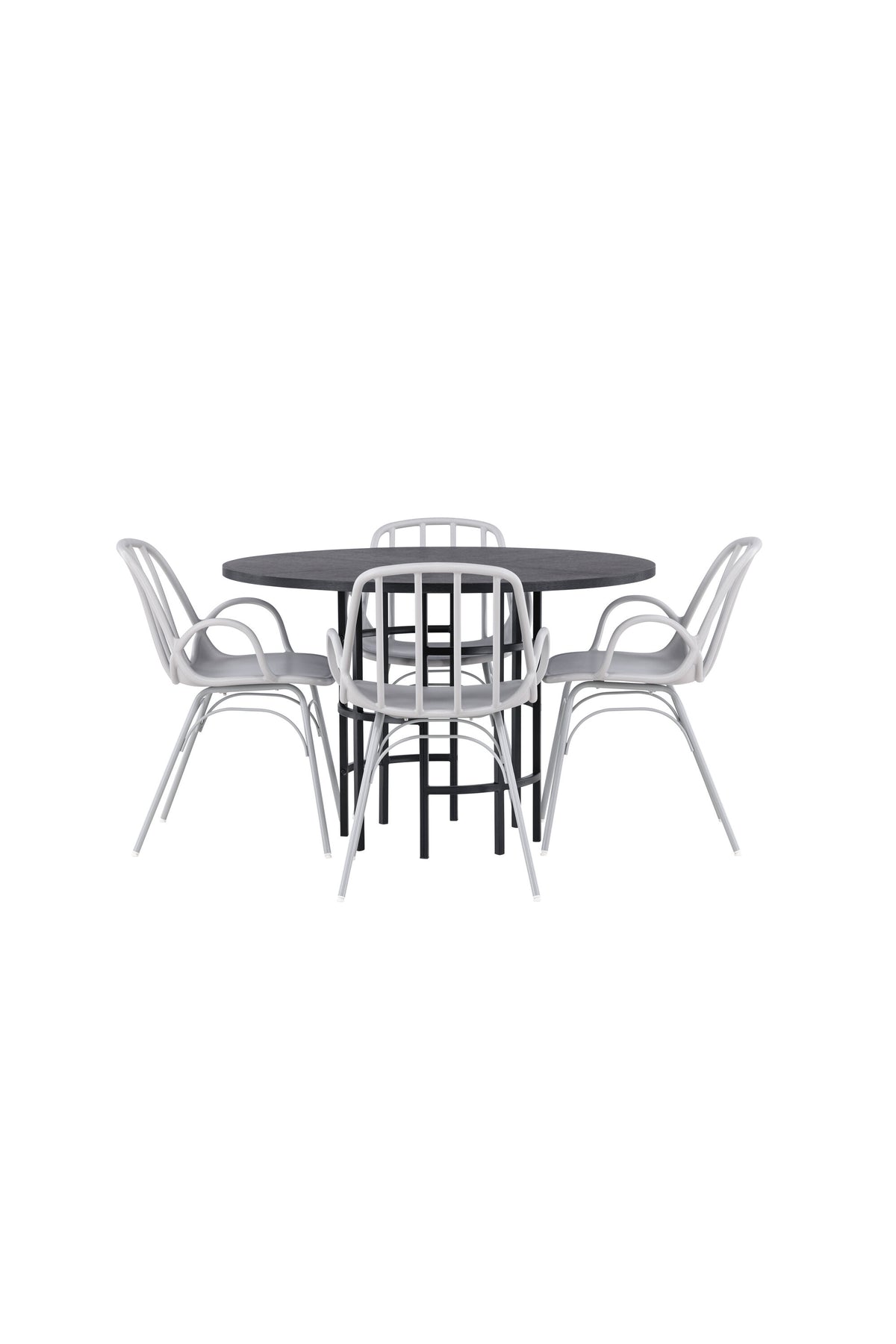 Copenhagen Esszimmerset + Dyrön ⌀115cm/4St. in Greige präsentiert im Onlineshop von KAQTU Design AG. Esszimmerset ist von Venture Home