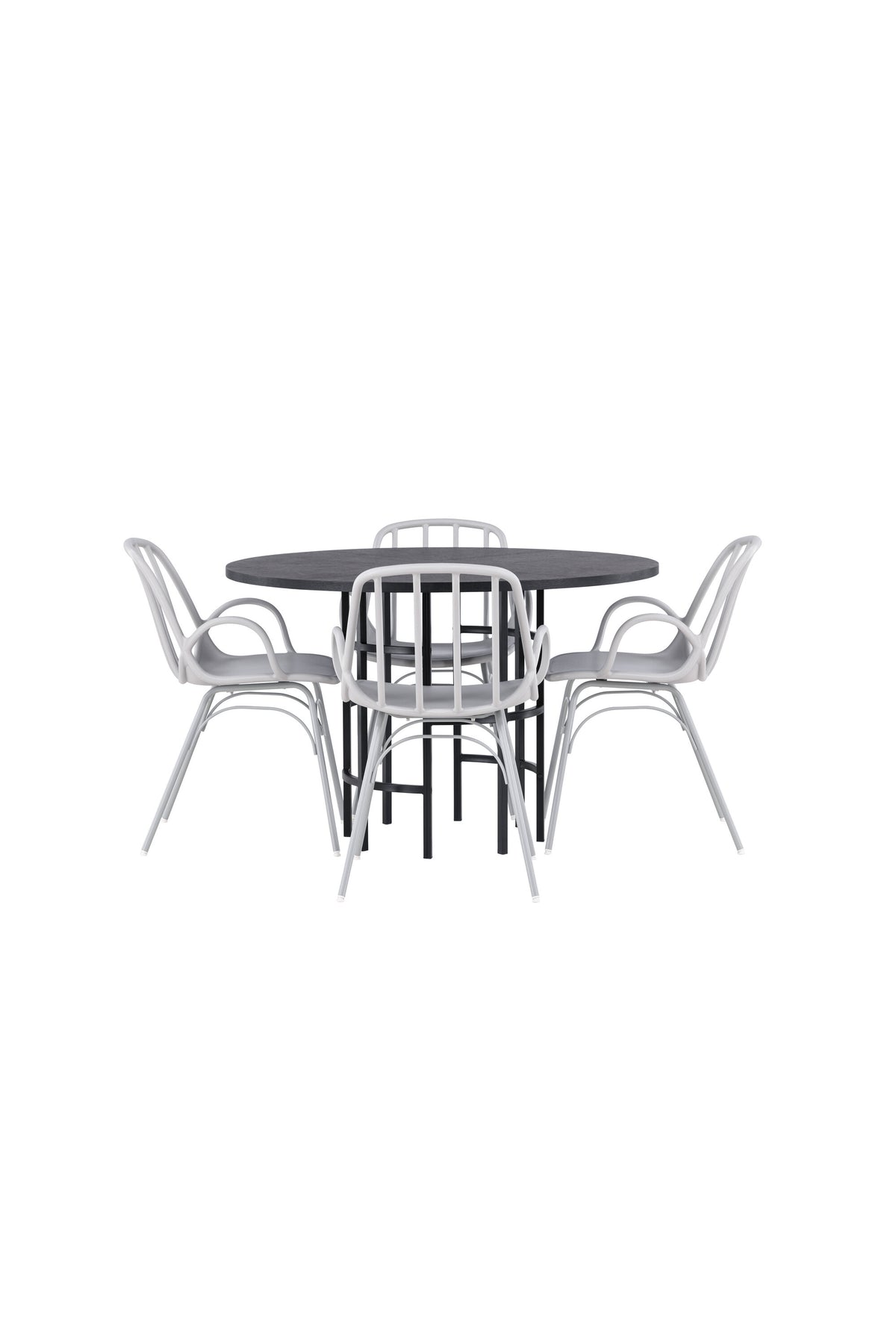 Copenhagen Esszimmerset + Dyrön ⌀115cm/4St. in Greige präsentiert im Onlineshop von KAQTU Design AG. Esszimmerset ist von Venture Home