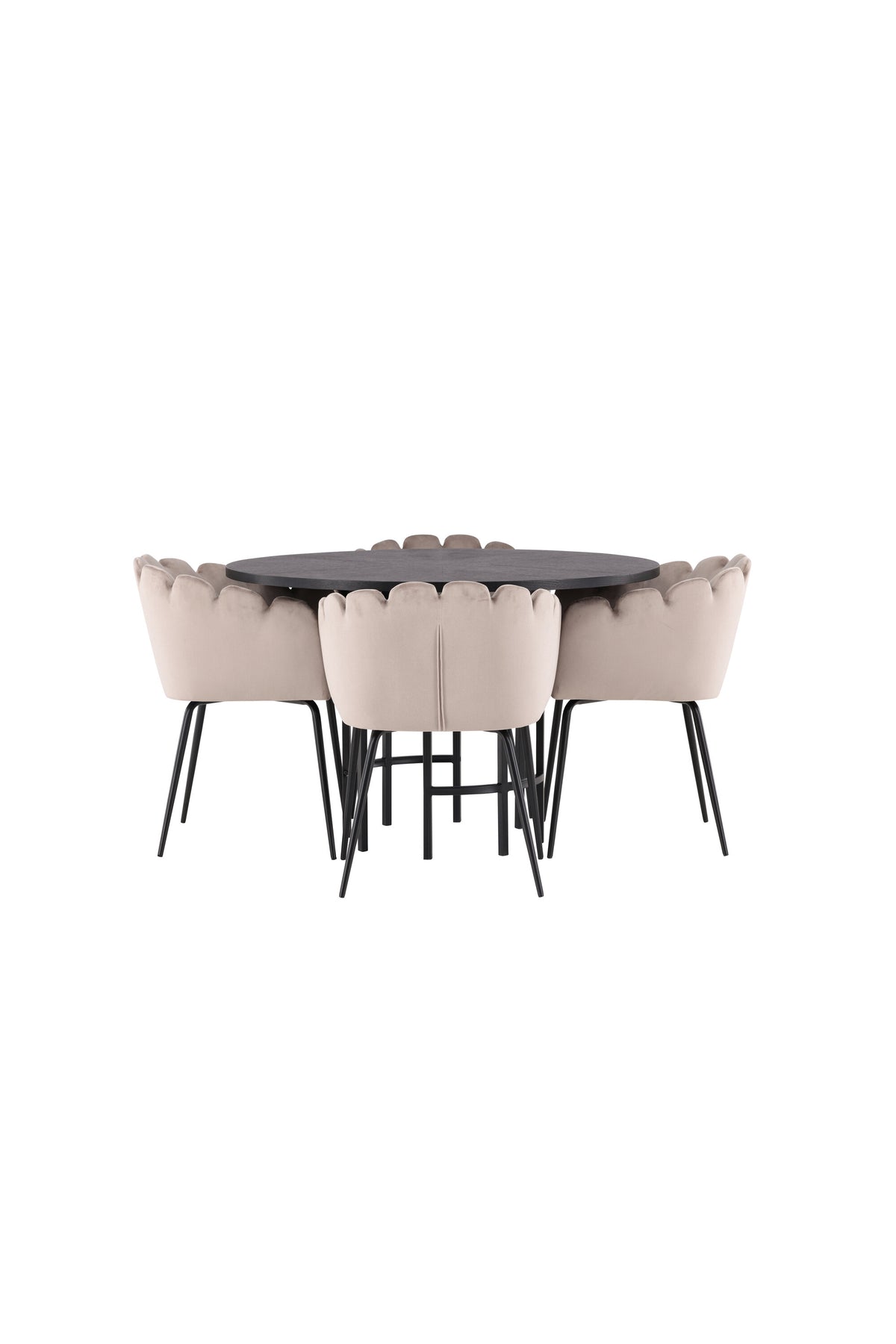 Esszimmerset Copenhagen + Limhamn ⌀115cm/4St. in Schwarz / Beige präsentiert im Onlineshop von KAQTU Design AG. Esszimmerset ist von Venture Home