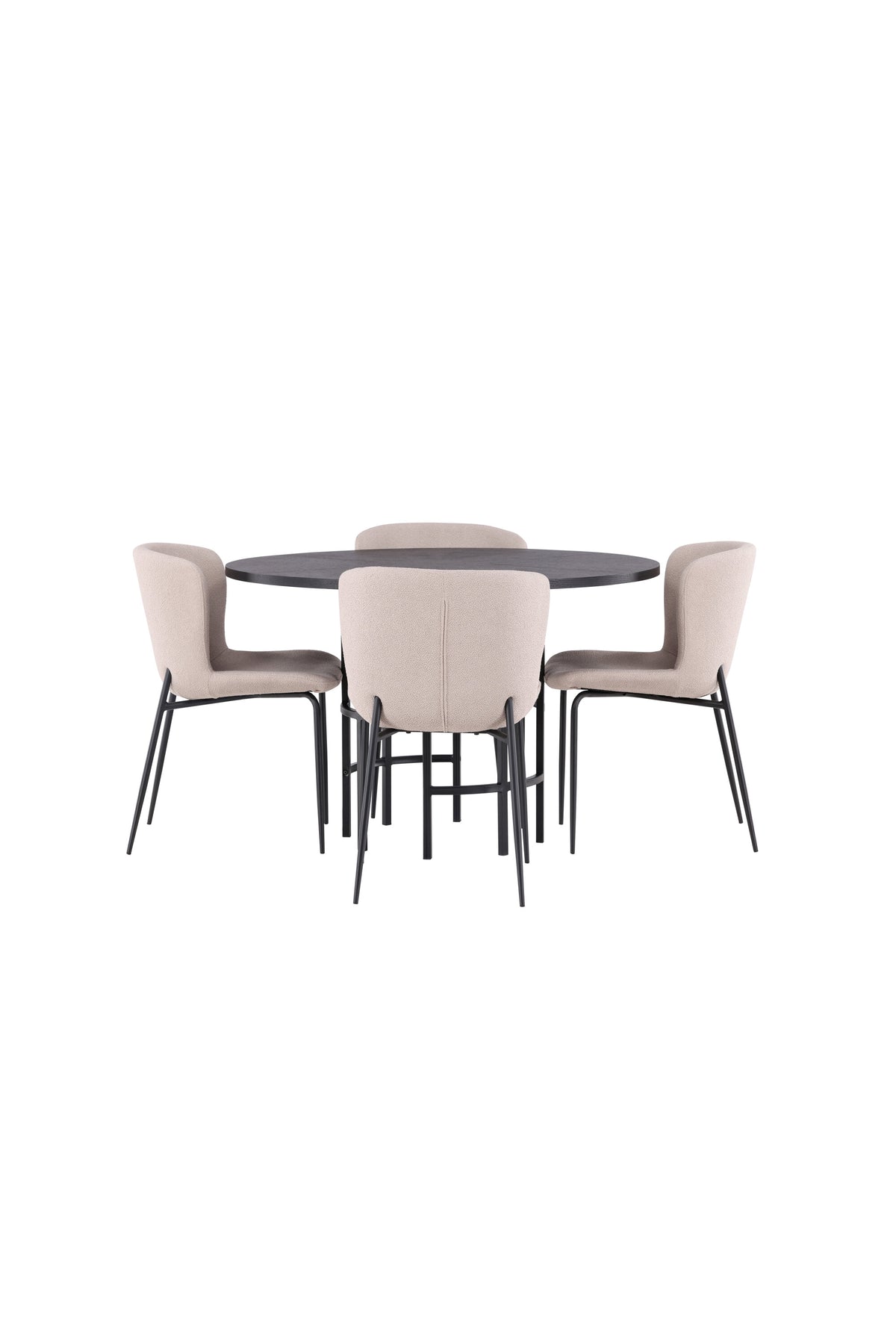 Esszimmerset Copenhagen + Modesto ⌀115cm/4St. in Beige / Schwarz präsentiert im Onlineshop von KAQTU Design AG. Esszimmerset ist von Venture Home