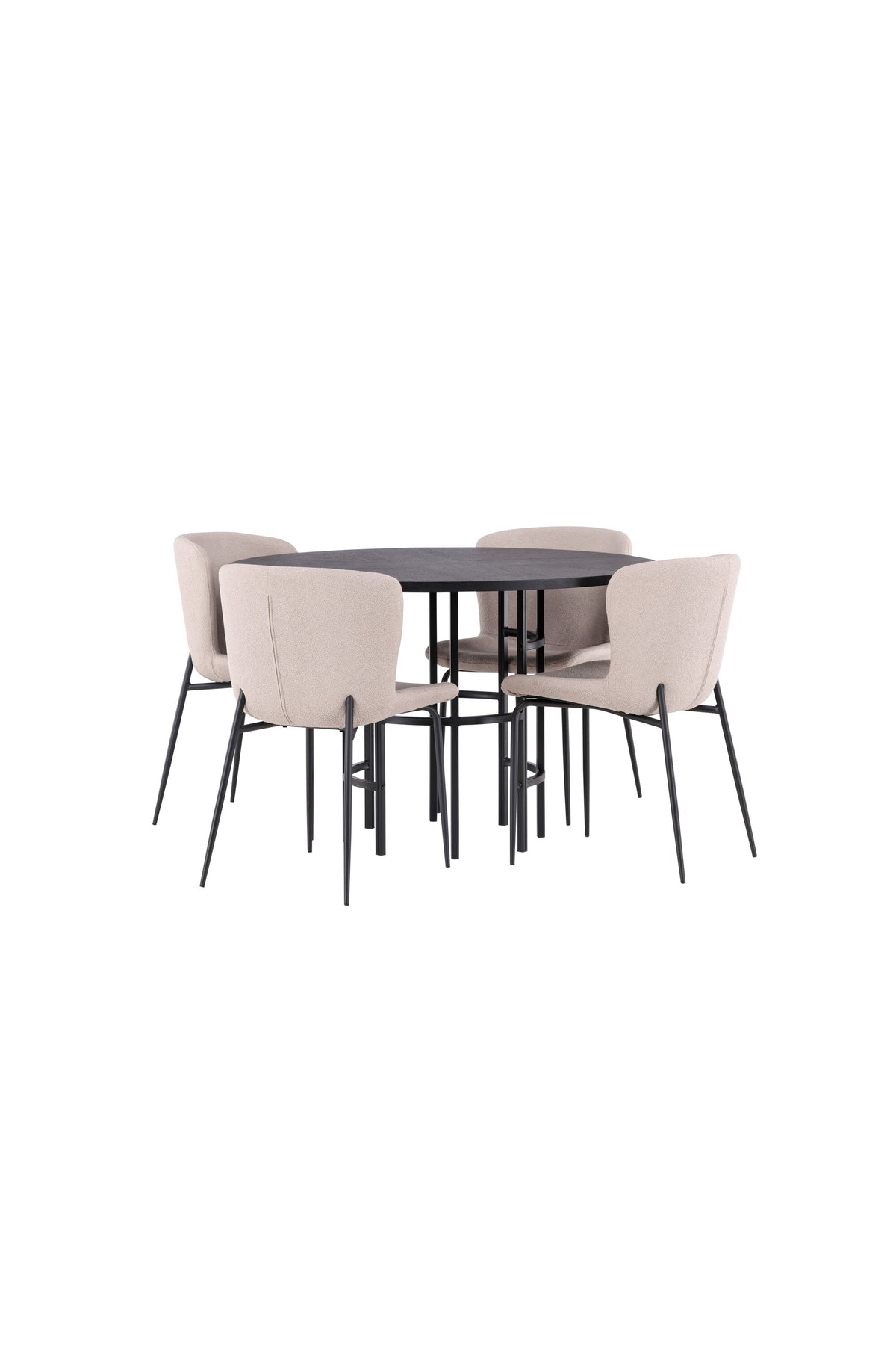 Esszimmerset Copenhagen + Modesto ⌀115cm/4St. in Beige / Schwarz präsentiert im Onlineshop von KAQTU Design AG. Esszimmerset ist von Venture Home