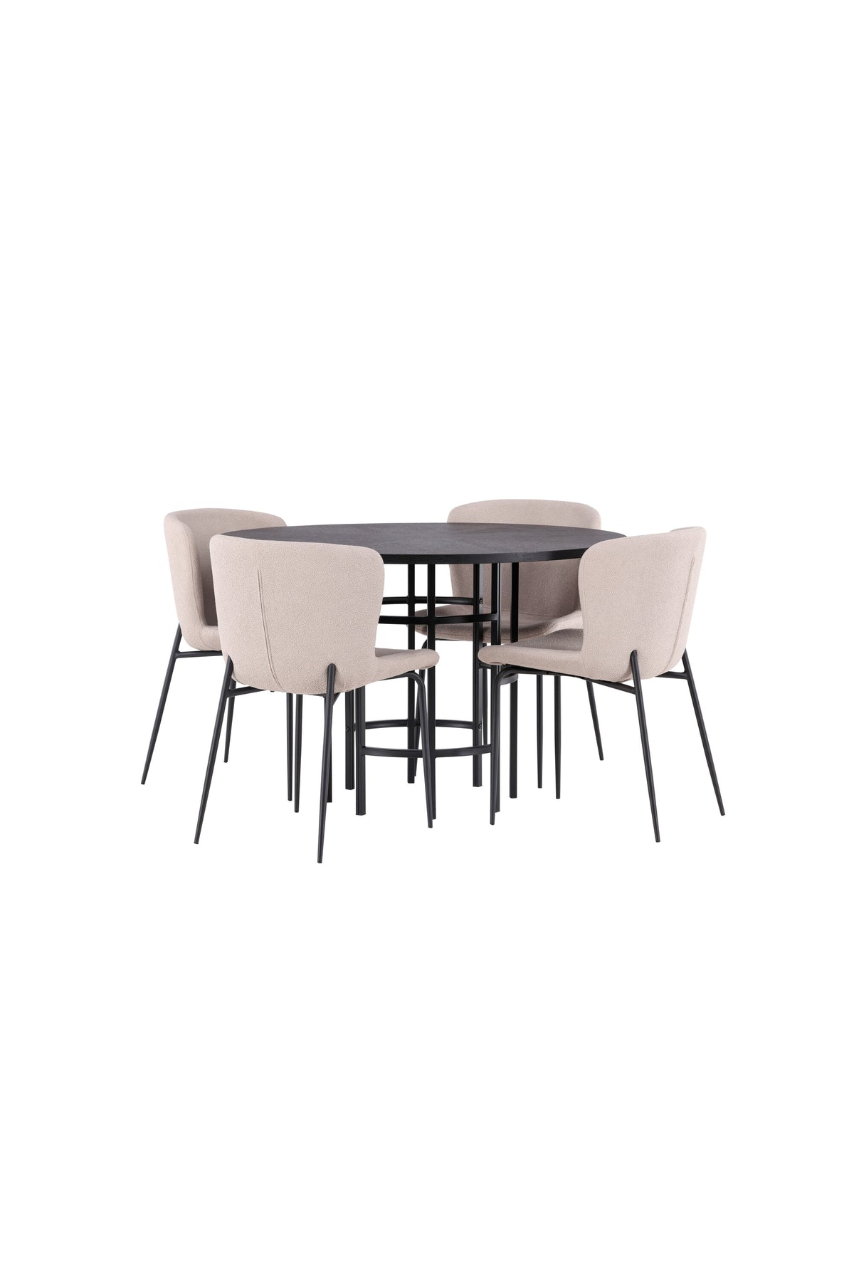 Esszimmerset Copenhagen + Modesto ⌀115cm/4St. in Beige / Schwarz präsentiert im Onlineshop von KAQTU Design AG. Esszimmerset ist von Venture Home
