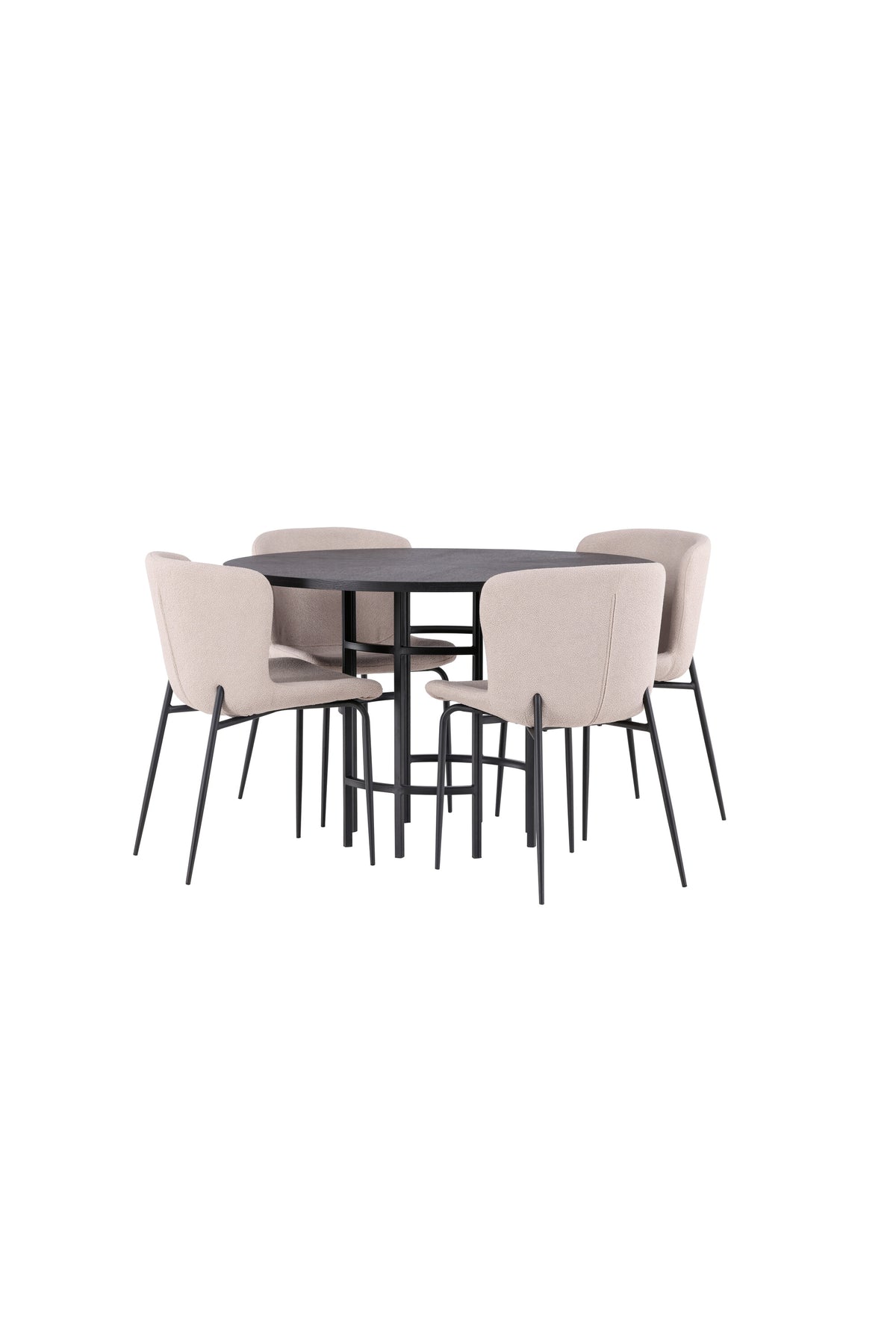 Esszimmerset Copenhagen + Modesto ⌀115cm/4St. in Beige / Schwarz präsentiert im Onlineshop von KAQTU Design AG. Esszimmerset ist von Venture Home