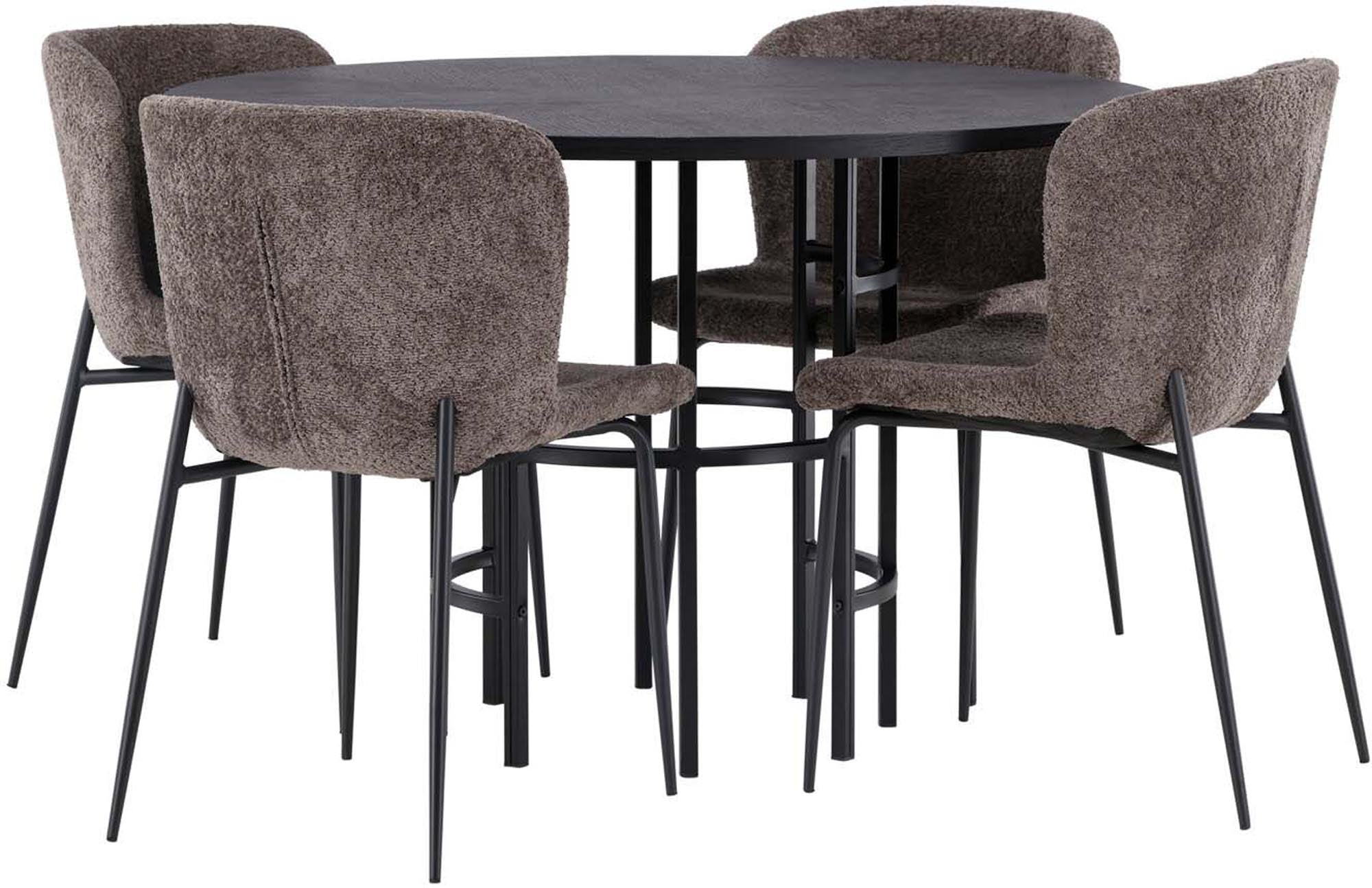 Esszimmerset Copenhagen + Modesto: Stilvoller runder Tisch und bequeme Stühle für einladende Dinnerpartys. Perfekt für Ihr modernes Zuhause.