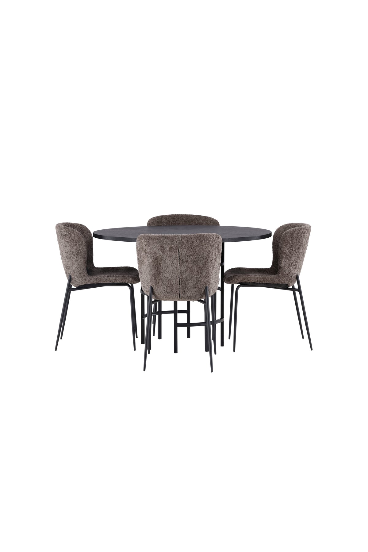 Esszimmerset Copenhagen + Modesto ⌀115cm/4St. in Dunkelbraun / Schwarz präsentiert im Onlineshop von KAQTU Design AG. Esszimmerset ist von Venture Home
