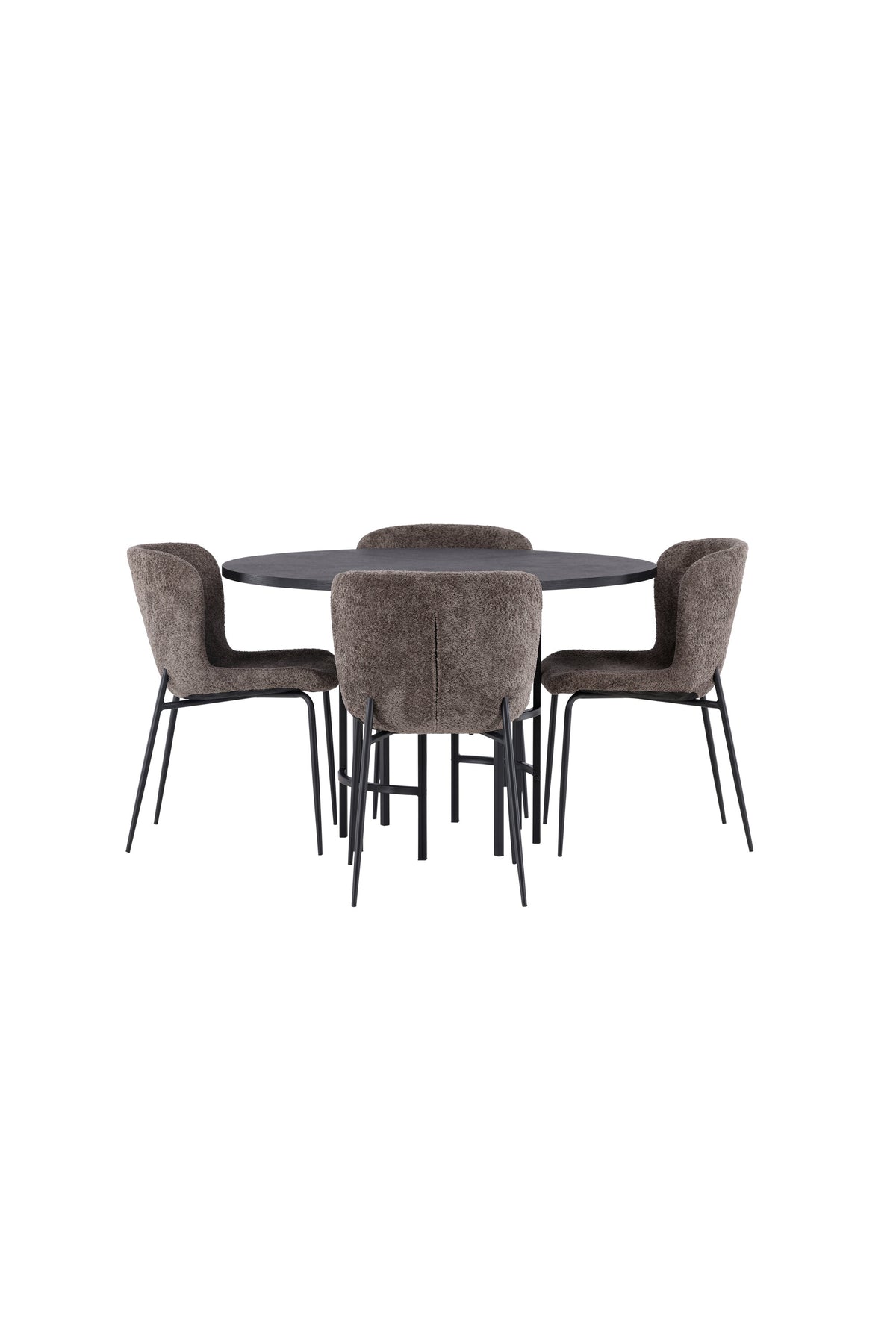 Esszimmerset Copenhagen + Modesto ⌀115cm/4St. in Dunkelbraun / Schwarz präsentiert im Onlineshop von KAQTU Design AG. Esszimmerset ist von Venture Home