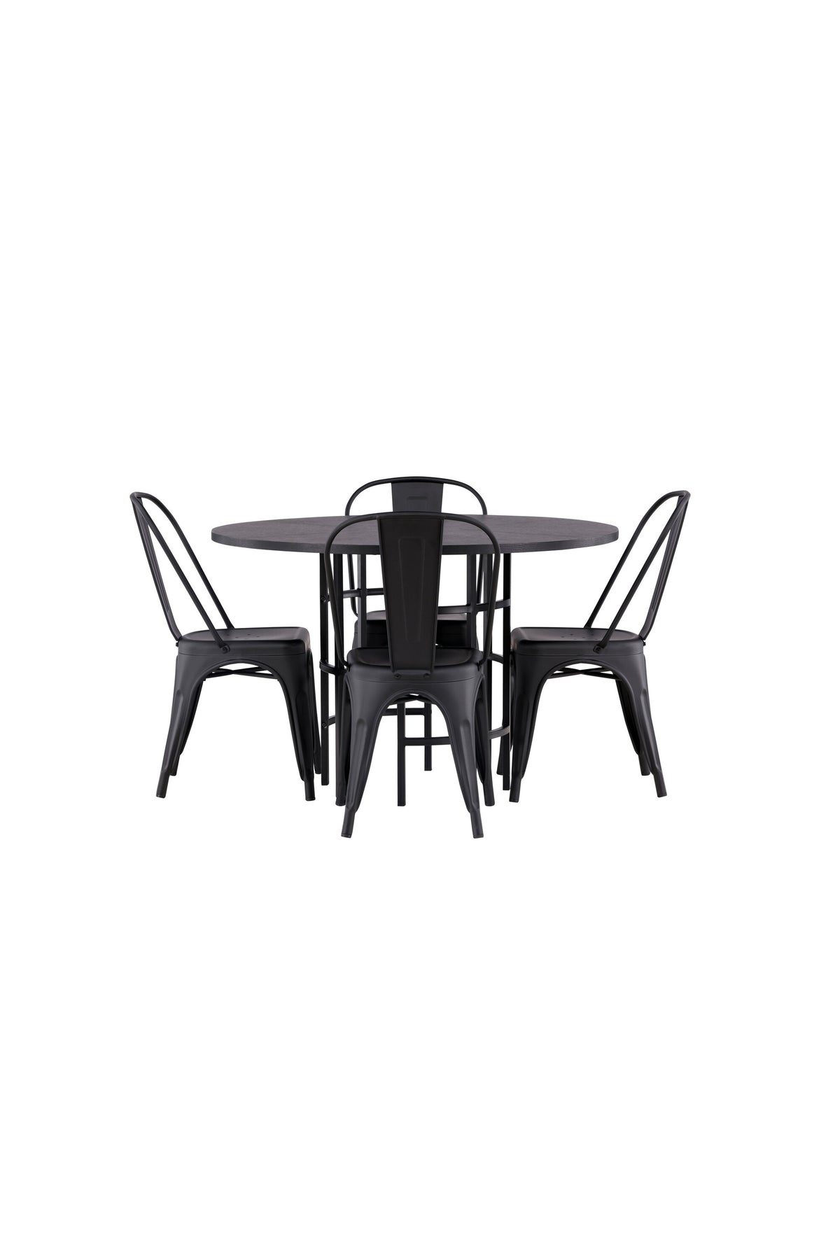Esszimmerset Copenhagen + Tempe ⌀115cm/4St. in Schwarz präsentiert im Onlineshop von KAQTU Design AG. Esszimmerset ist von Venture Home