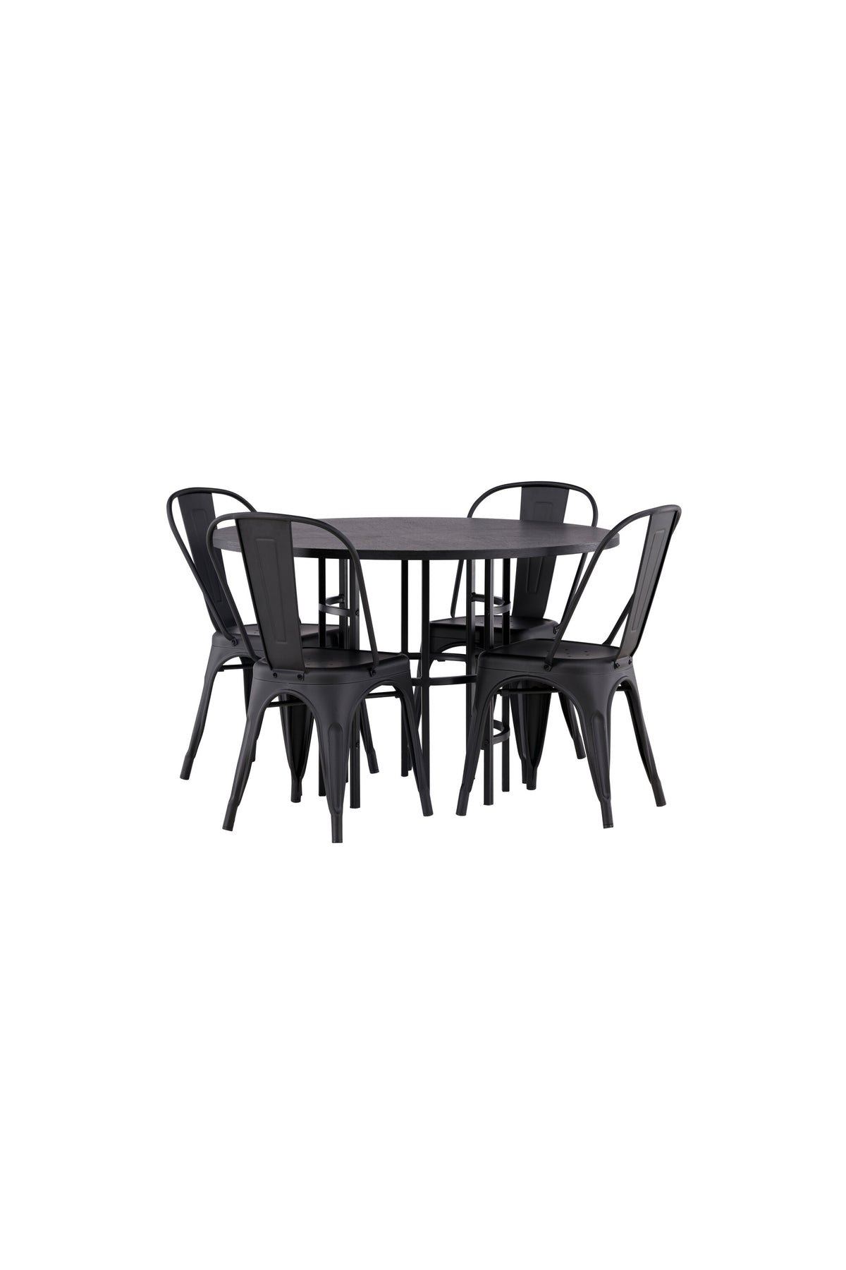 Esszimmerset Copenhagen + Tempe ⌀115cm/4St. in Schwarz präsentiert im Onlineshop von KAQTU Design AG. Esszimmerset ist von Venture Home