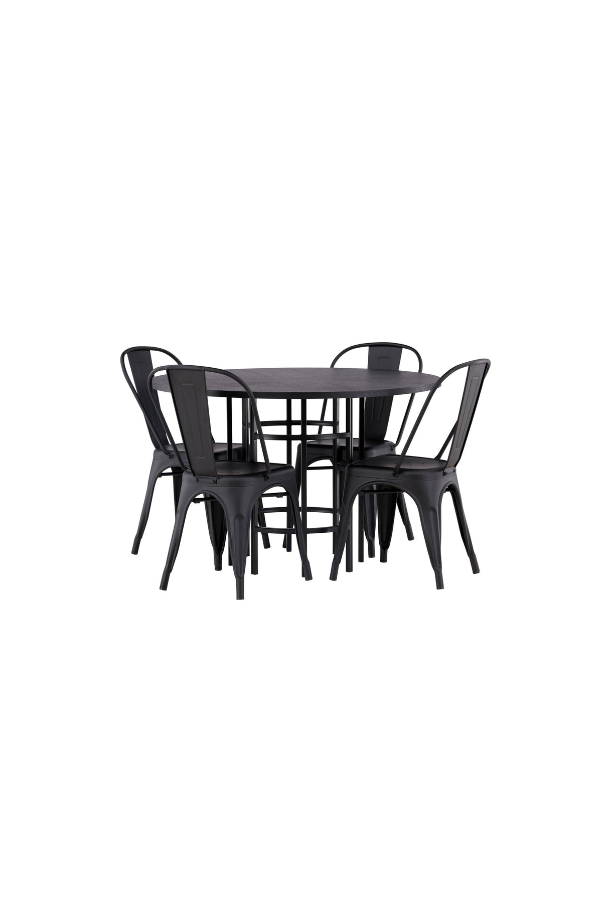 Esszimmerset Copenhagen + Tempe ⌀115cm/4St. in Schwarz präsentiert im Onlineshop von KAQTU Design AG. Esszimmerset ist von Venture Home