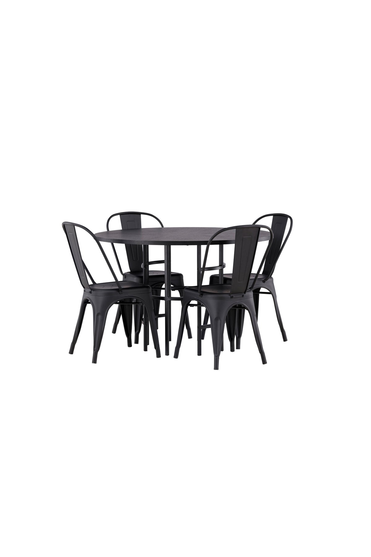 Esszimmerset Copenhagen + Tempe ⌀115cm/4St. in Schwarz präsentiert im Onlineshop von KAQTU Design AG. Esszimmerset ist von Venture Home