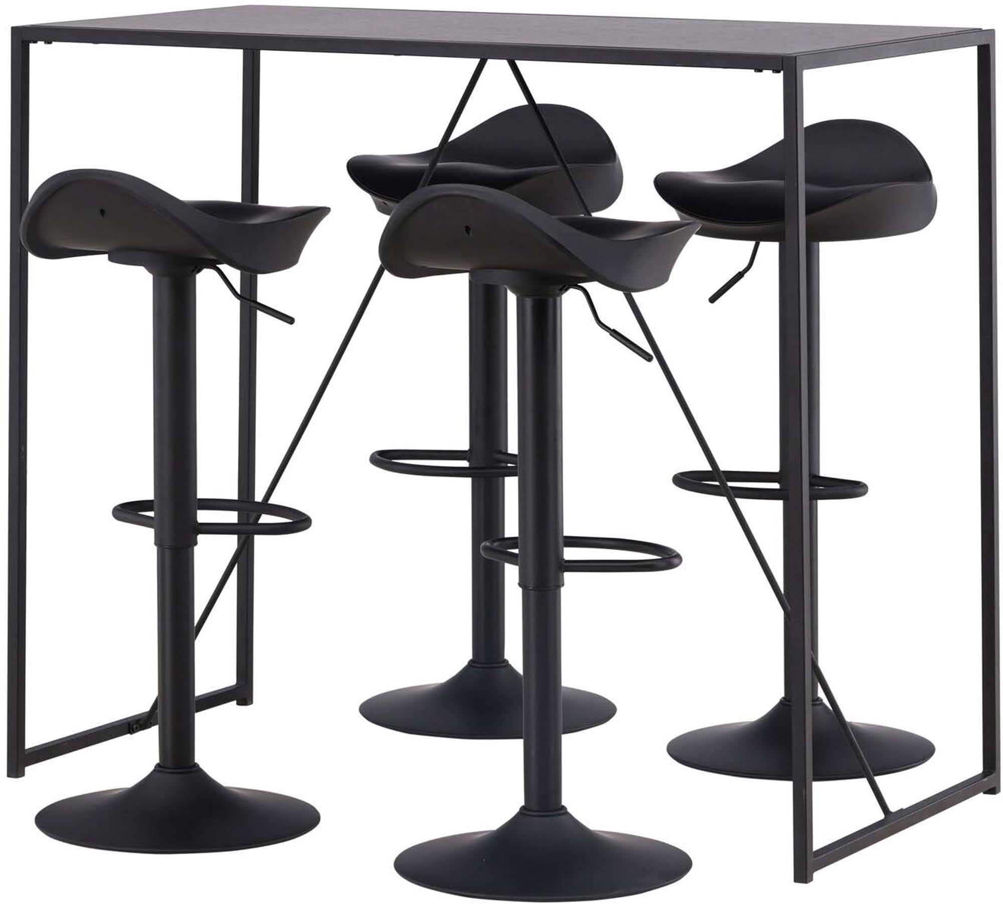 Stilvolles Brea Barset + Adesto: Hochwertiger Bartisch und bequeme Barhocker für gesellige Abende in jedem Zuhause.