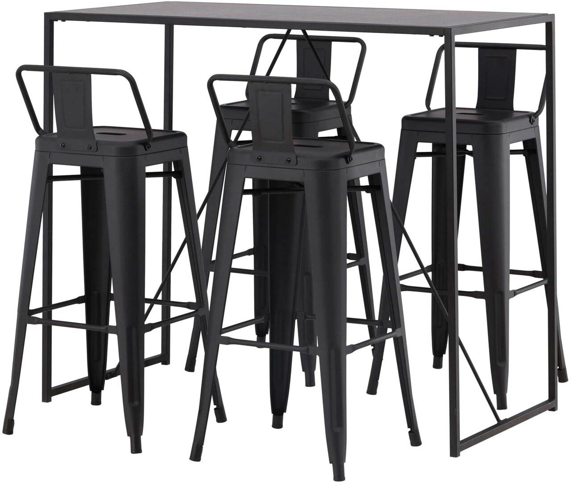 Erleben Sie das Brea Barset + Tempe Flat 120cm/4St. von Venture Home – stilvolle Bargruppe für gesellige Abende und modernes Wohnen.