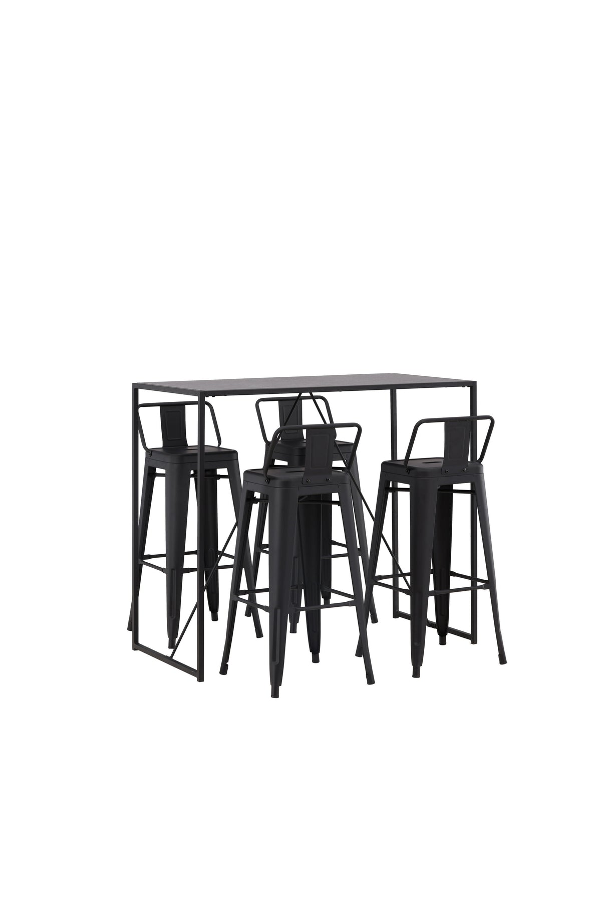 Brea Barset + Tempe Flat 120cm/4St. in Schwarz präsentiert im Onlineshop von KAQTU Design AG. Bartischset ist von Venture Home