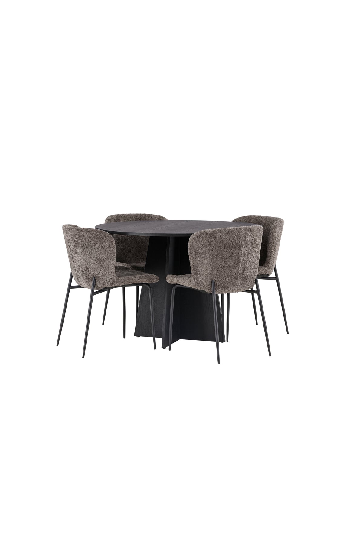 Bootcut Esszimmerset + Modesto ⌀110cm/4St. in Beige, Schwarz präsentiert im Onlineshop von KAQTU Design AG. Esszimmerset ist von Venture Home