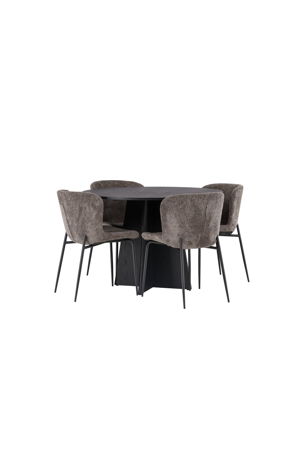 Bootcut Esszimmerset + Modesto ⌀110cm/4St. in Beige, Schwarz präsentiert im Onlineshop von KAQTU Design AG. Esszimmerset ist von Venture Home