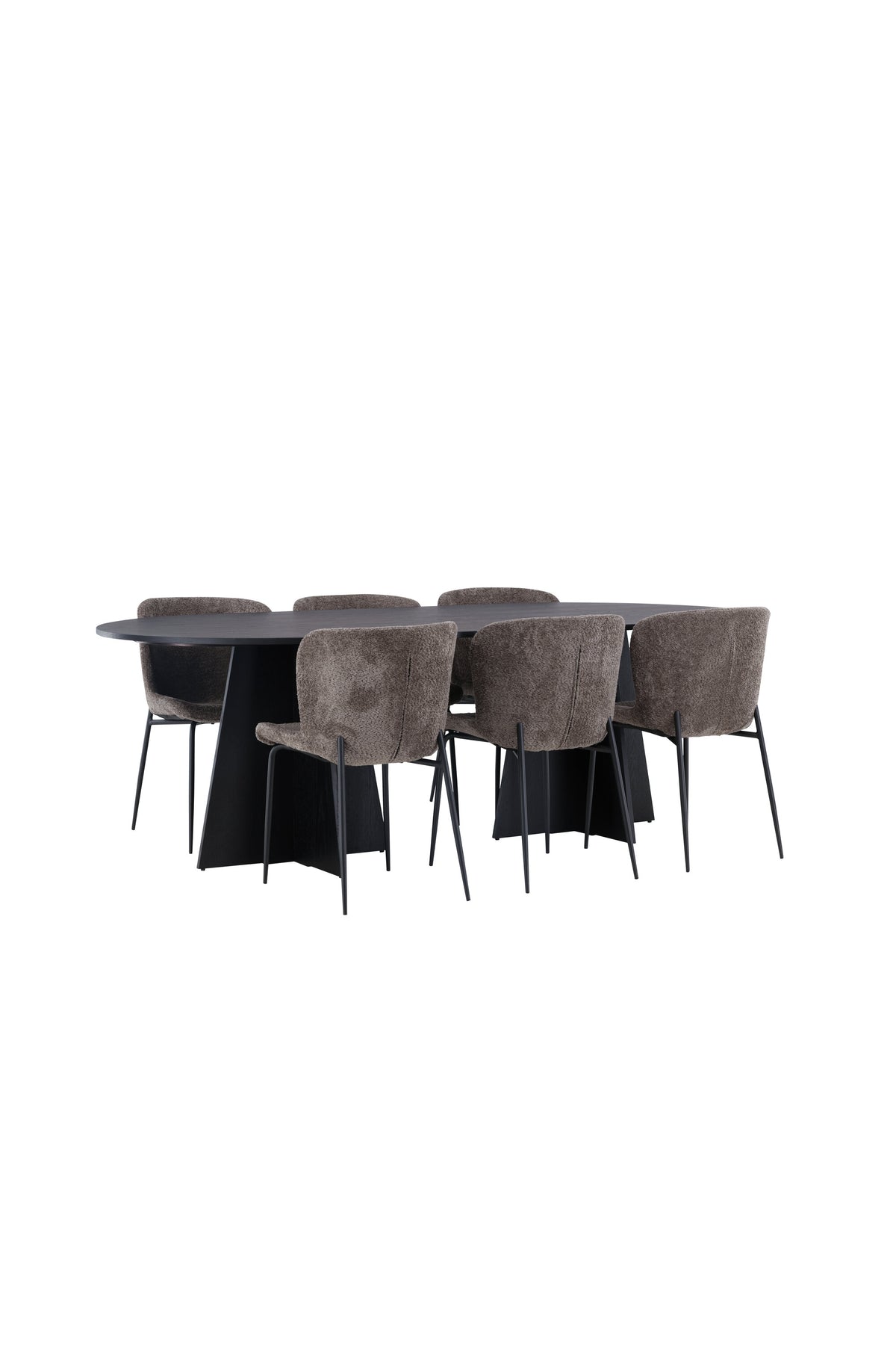 Bootcut Esszimmerset + Modesto 230cm/6St. in Schwarz, Dunkelgrau präsentiert im Onlineshop von KAQTU Design AG. Esszimmerset ist von Venture Home