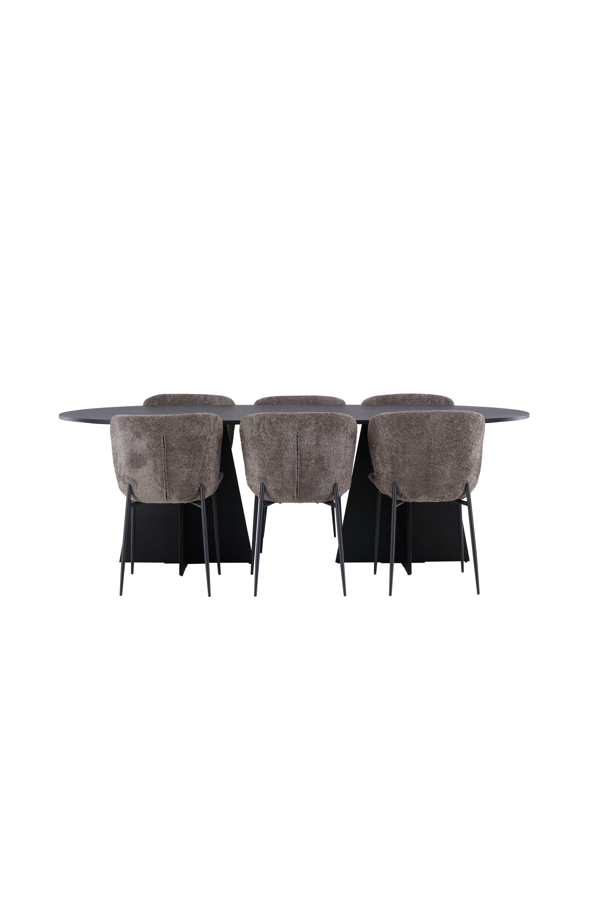 Bootcut Esszimmerset + Modesto 230cm/6St. in Schwarz, Dunkelgrau präsentiert im Onlineshop von KAQTU Design AG. Esszimmerset ist von Venture Home