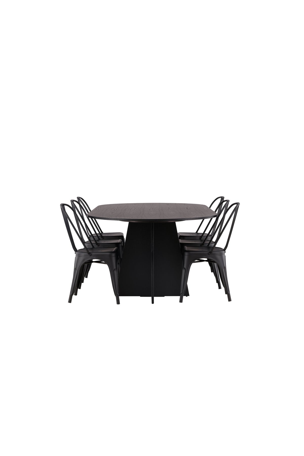 Bootcut Oval Esstisch + 4 x Tempe Esszimmerstuhl in präsentiert im Onlineshop von KAQTU Design AG. Esszimmerset ist von Venture Home