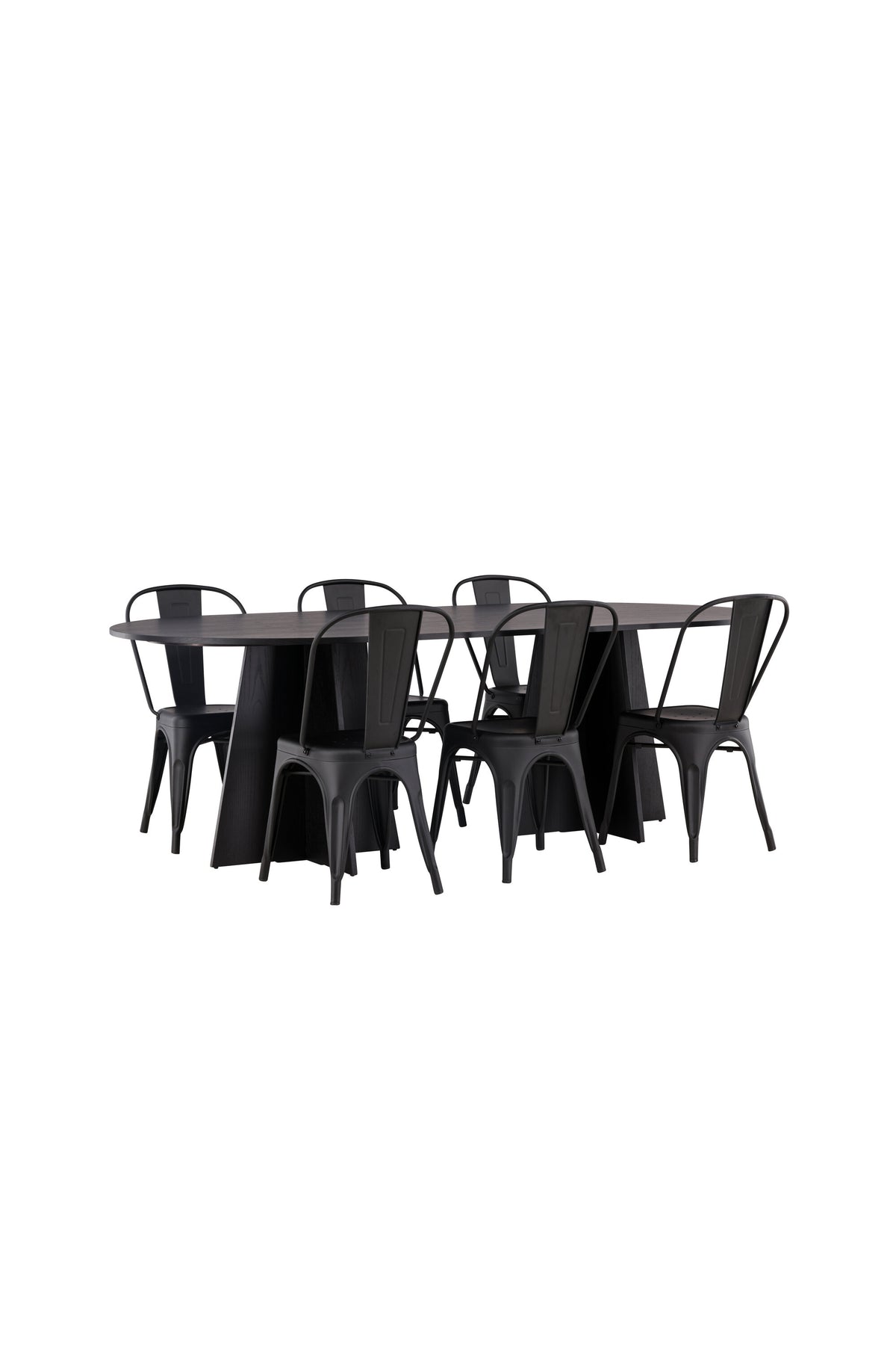 Bootcut Oval Esstisch + 4 x Tempe Esszimmerstuhl in präsentiert im Onlineshop von KAQTU Design AG. Esszimmerset ist von Venture Home
