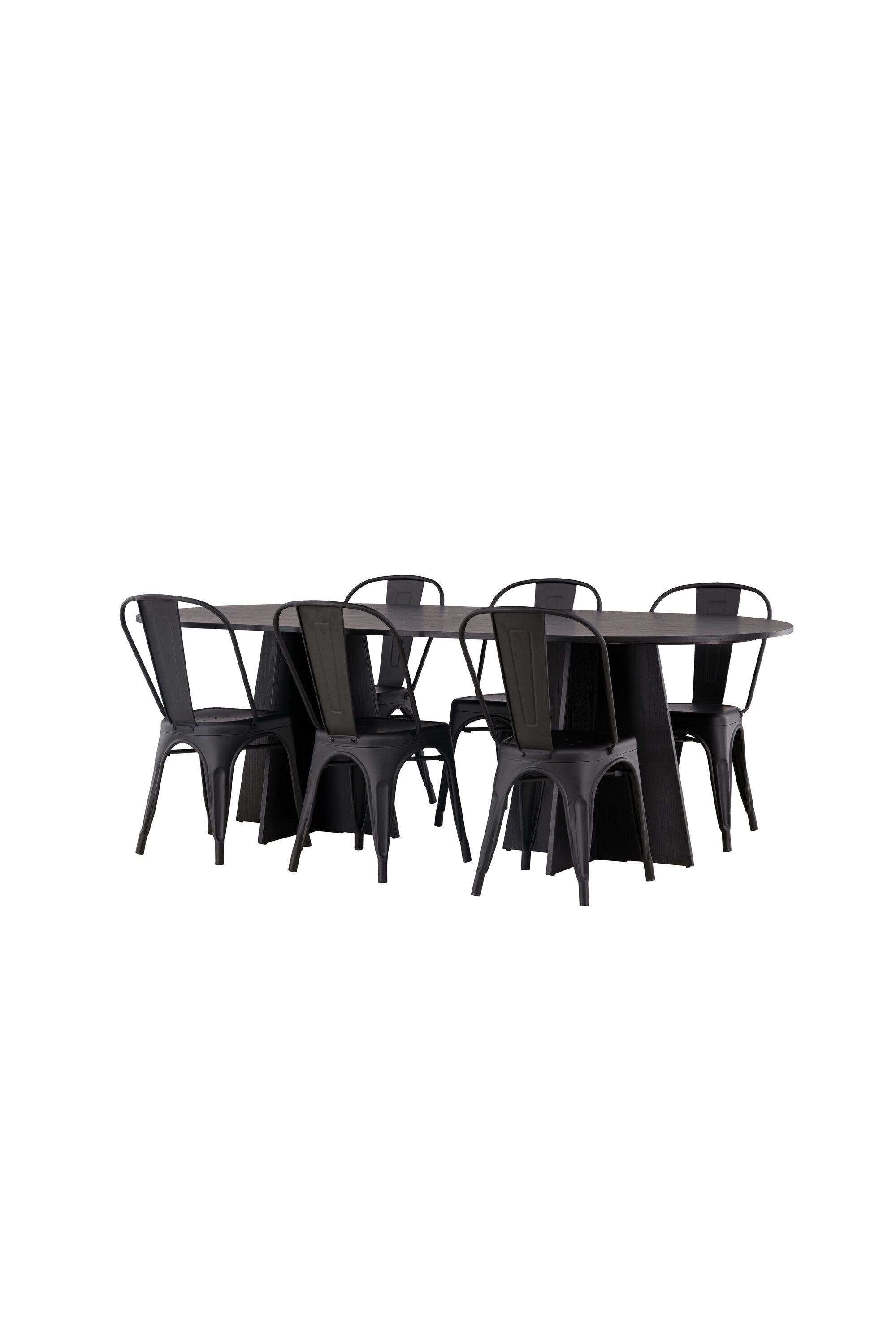 Bootcut Oval Esstisch + 4 x Tempe Esszimmerstuhl in präsentiert im Onlineshop von KAQTU Design AG. Esszimmerset ist von Venture Home