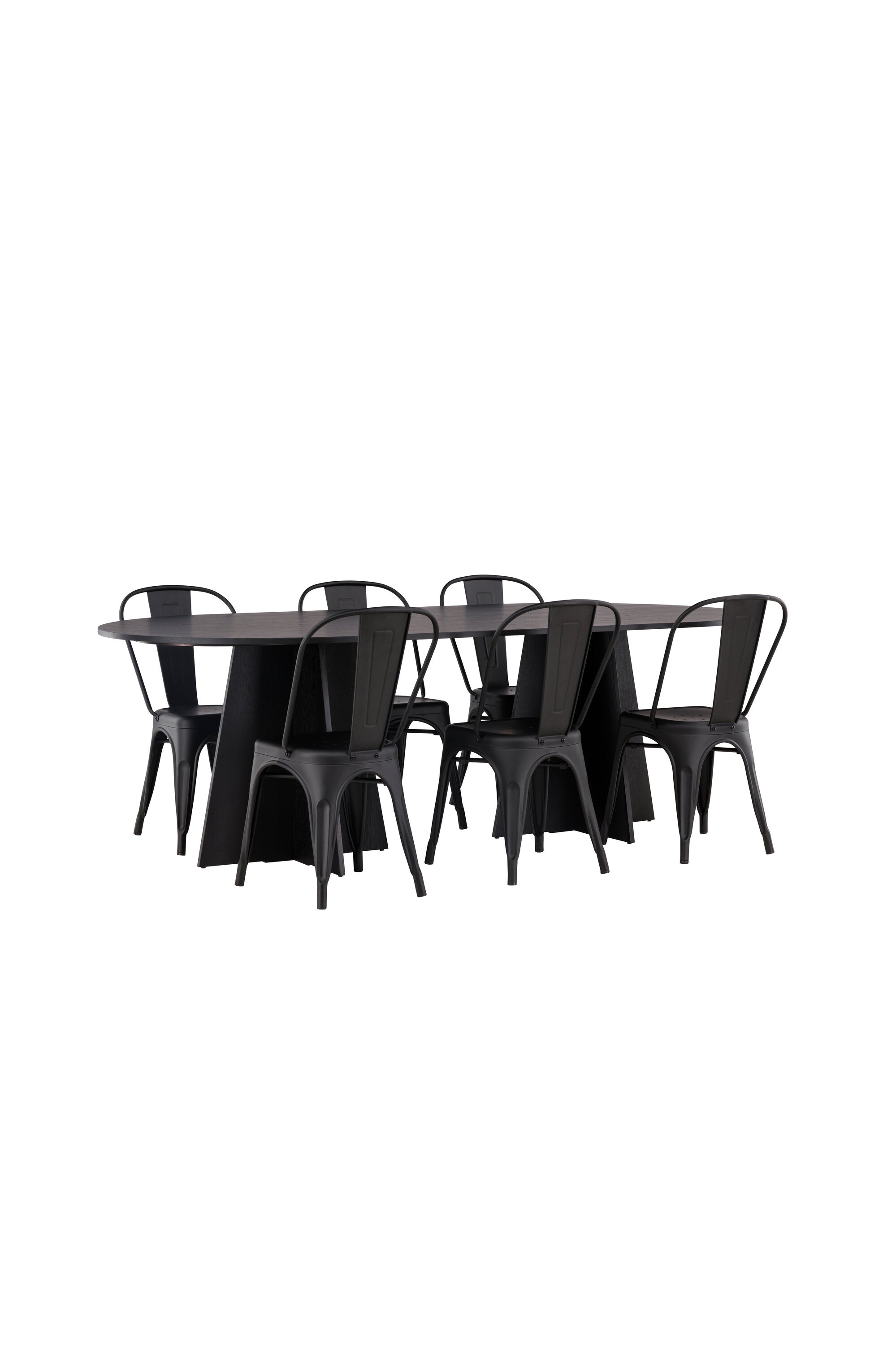 Bootcut Oval Esstisch + 4 x Tempe Esszimmerstuhl in präsentiert im Onlineshop von KAQTU Design AG. Esszimmerset ist von Venture Home