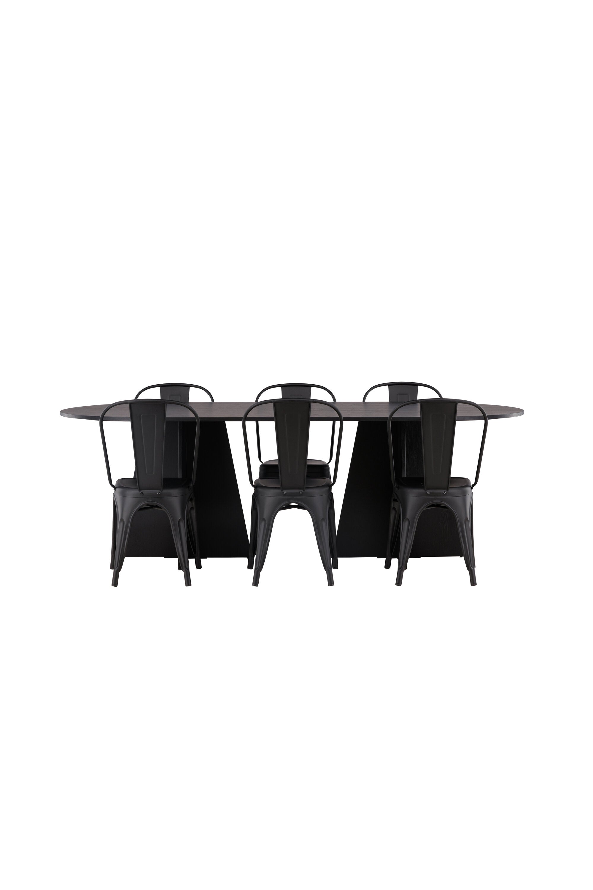 Bootcut Oval Esstisch + 4 x Tempe Esszimmerstuhl in präsentiert im Onlineshop von KAQTU Design AG. Esszimmerset ist von Venture Home