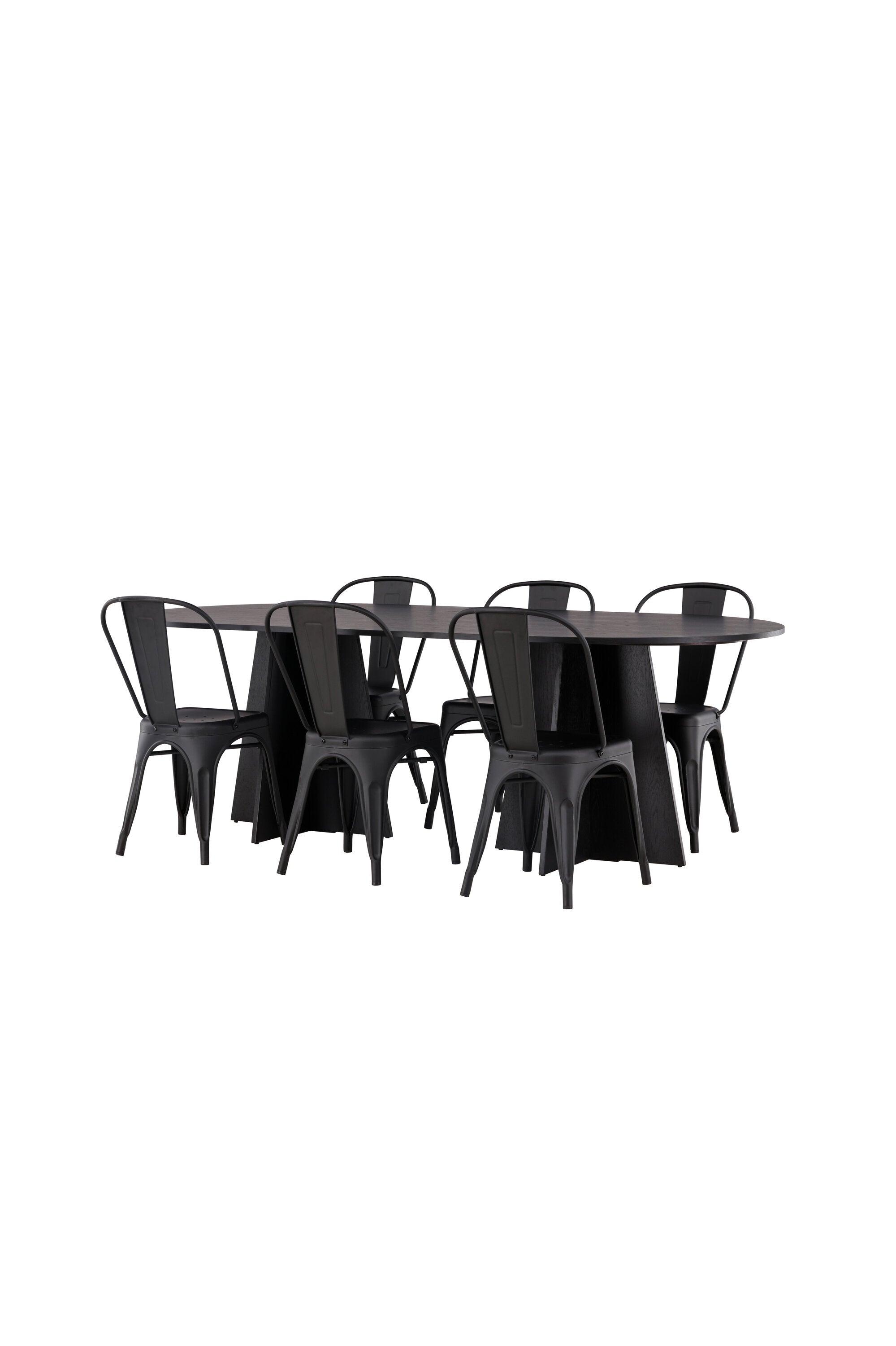 Bootcut Oval Esstisch + 4 x Tempe Esszimmerstuhl in präsentiert im Onlineshop von KAQTU Design AG. Esszimmerset ist von Venture Home