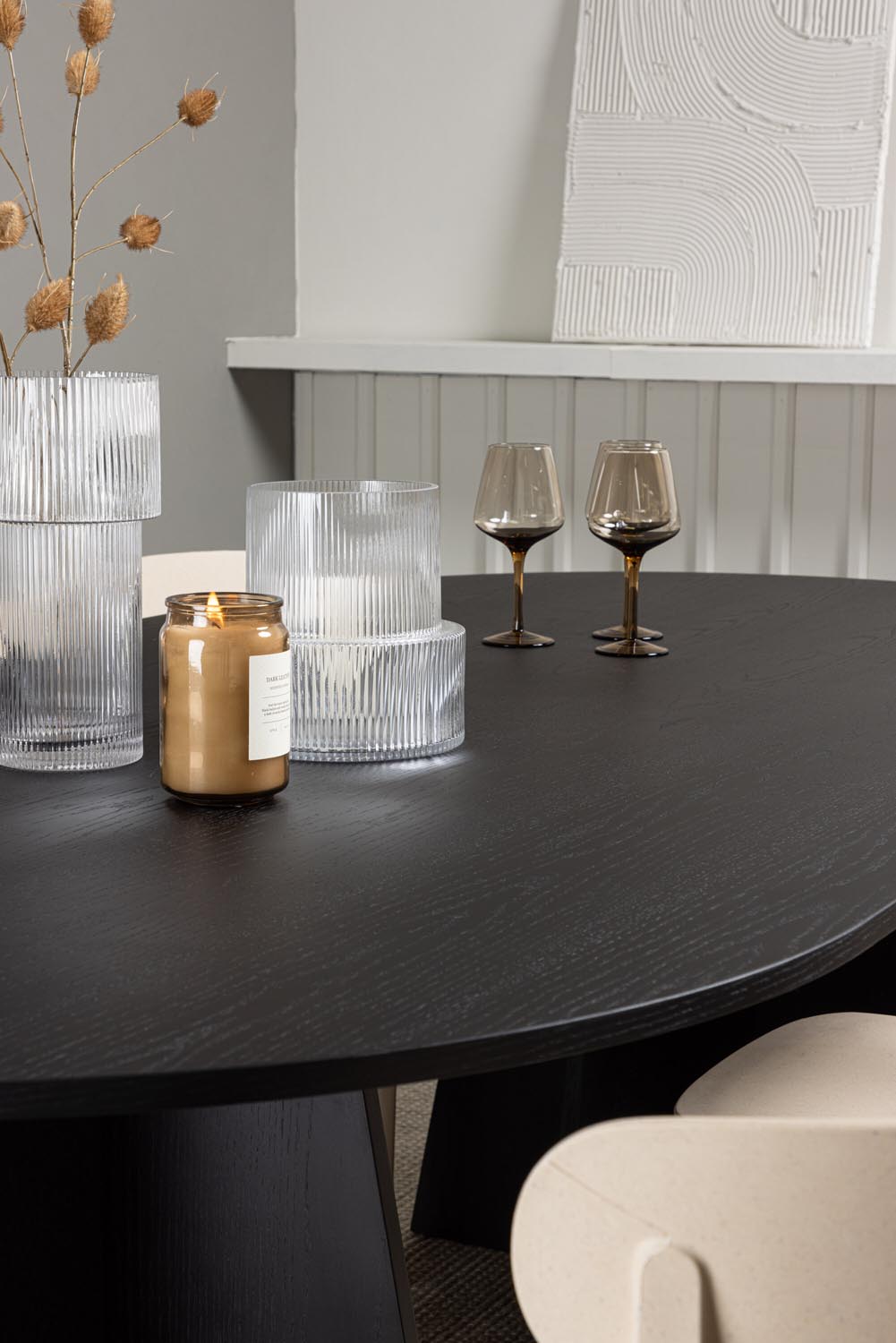 Bootcut Oval Esstisch + 6 x Åstol Esszimmerstuhl in präsentiert im Onlineshop von KAQTU Design AG. Esszimmerset ist von Venture Home