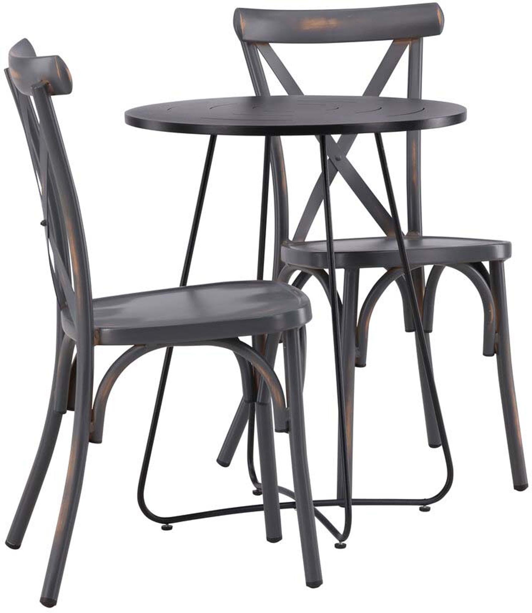 Bacong Outdoor-Tischset + Tablas ⌀60cm/2St. in Dunkelgrau präsentiert im Onlineshop von KAQTU Design AG. Gartentischset ist von Venture Home